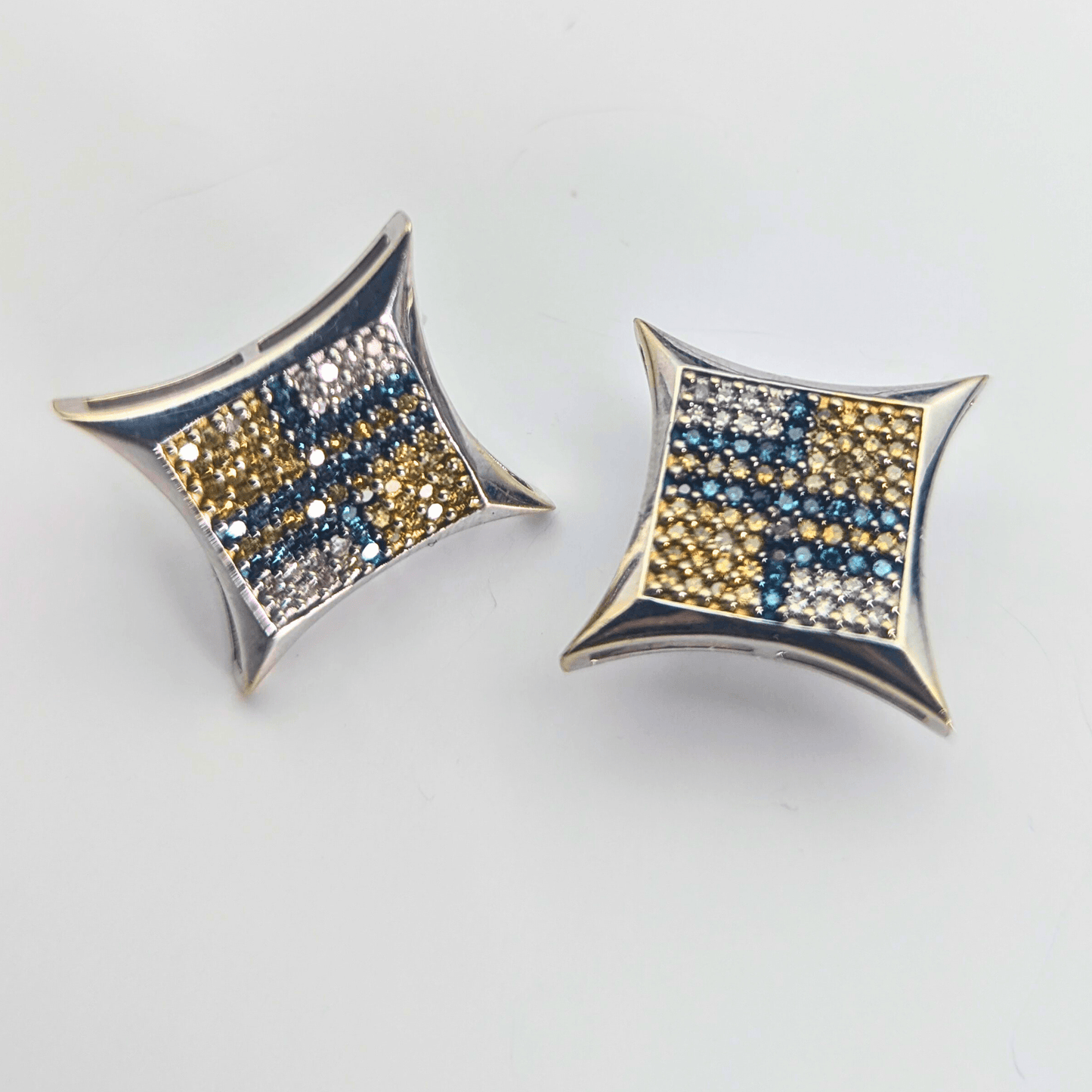 14K Iridescent Colored Earrings Gold & Silver Pawn Shop