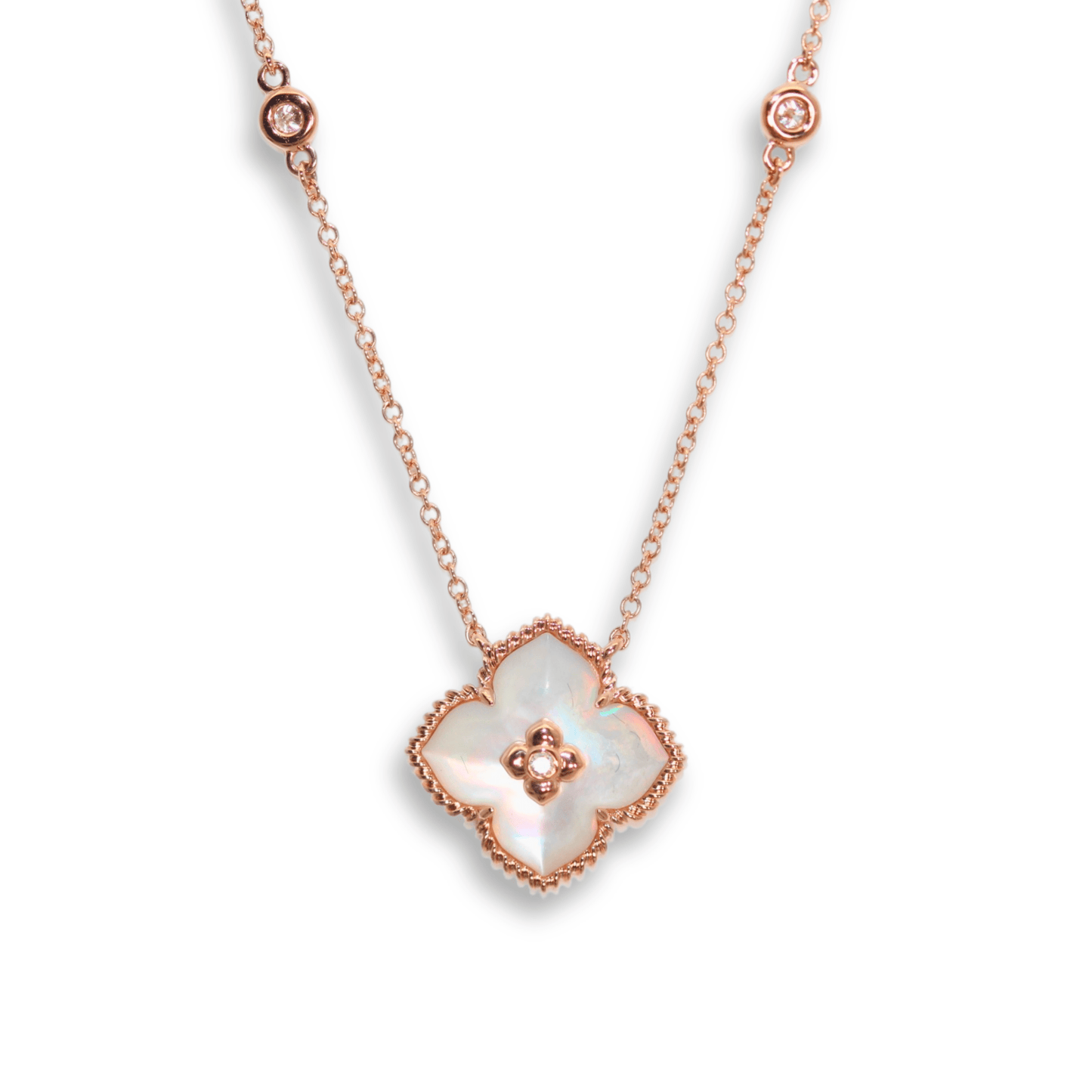 14K Rose Gold 4.25G Mother of Pearl Pendant Necklace Gold & Silver Pawn Shop