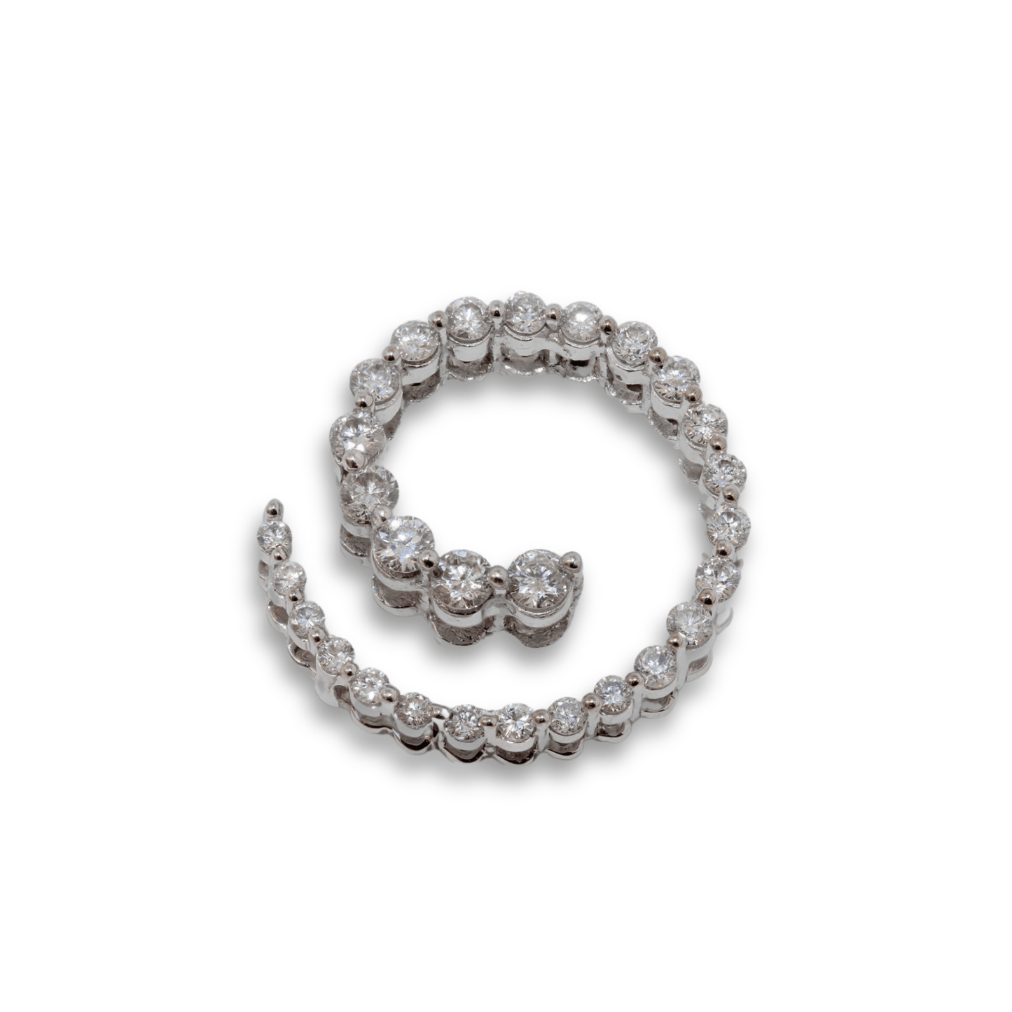 14K White Gold 2G Diamond Spiral Pendant Gold & Silver Pawn Shop