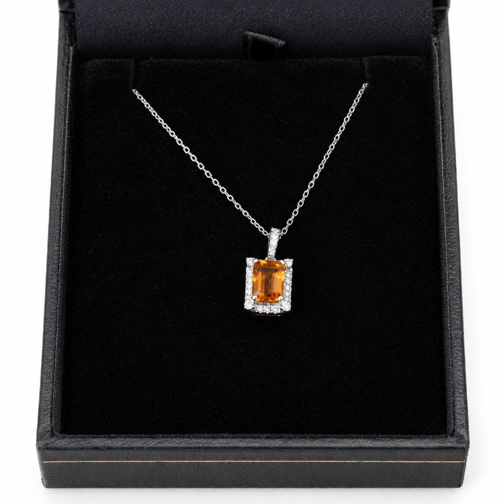 14K White Gold Citrine & Diamond Halo Pendant Necklace
Gold & Silver Pawn Shop