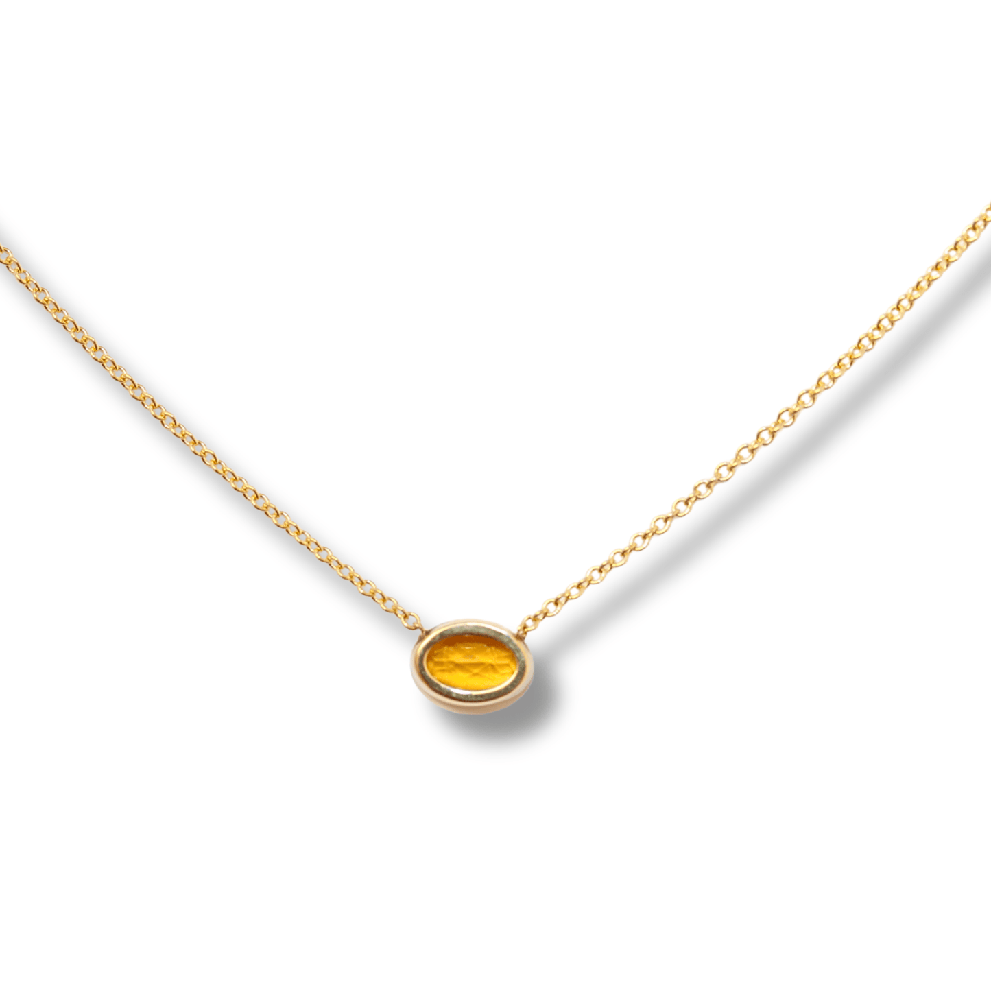 14K Yellow Gold 1.5G Citrine Pendant Necklace Gold & Silver Pawn Shop