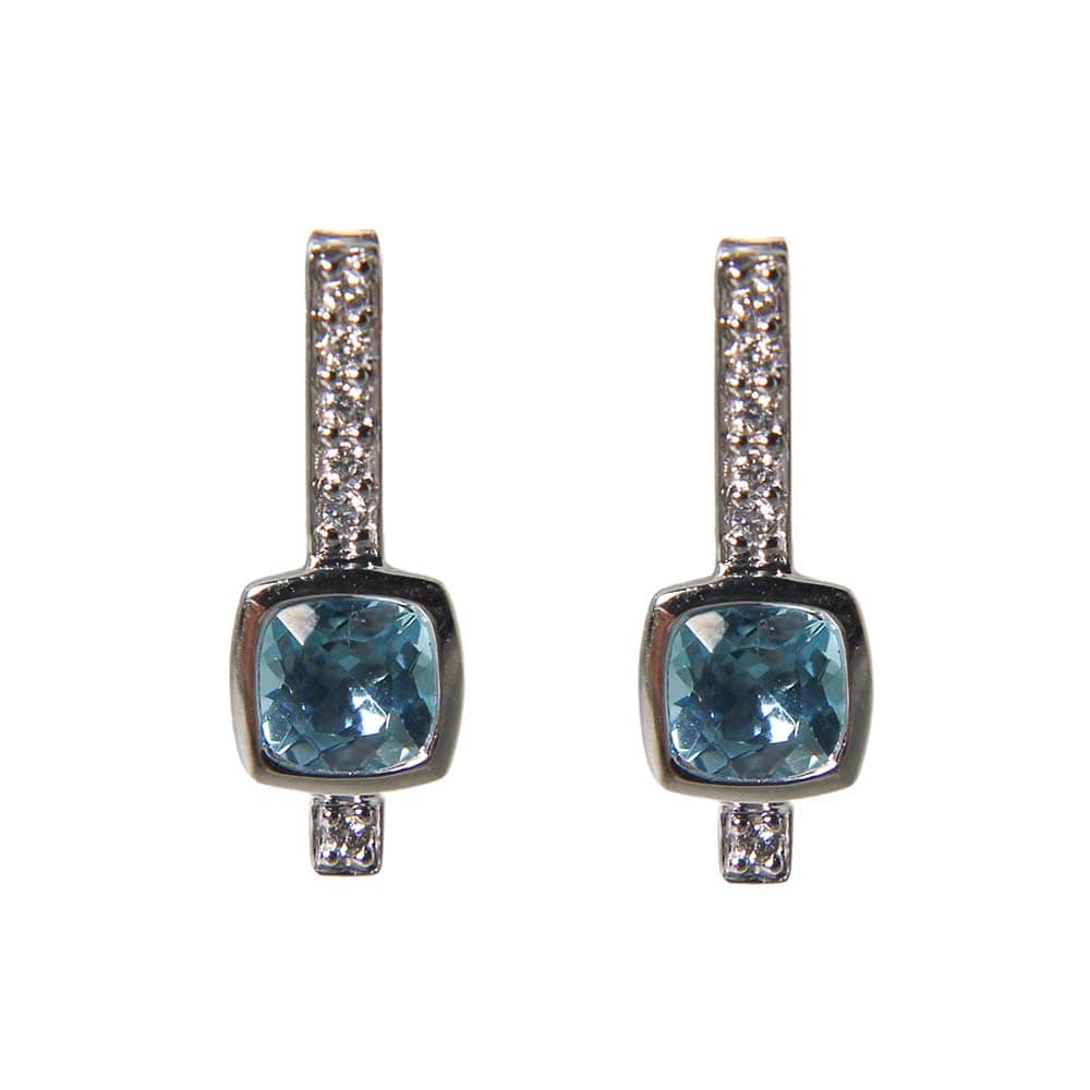 14K White Gold Blue Topaz Dangle Earrings – Gold Silver Pawn Shop