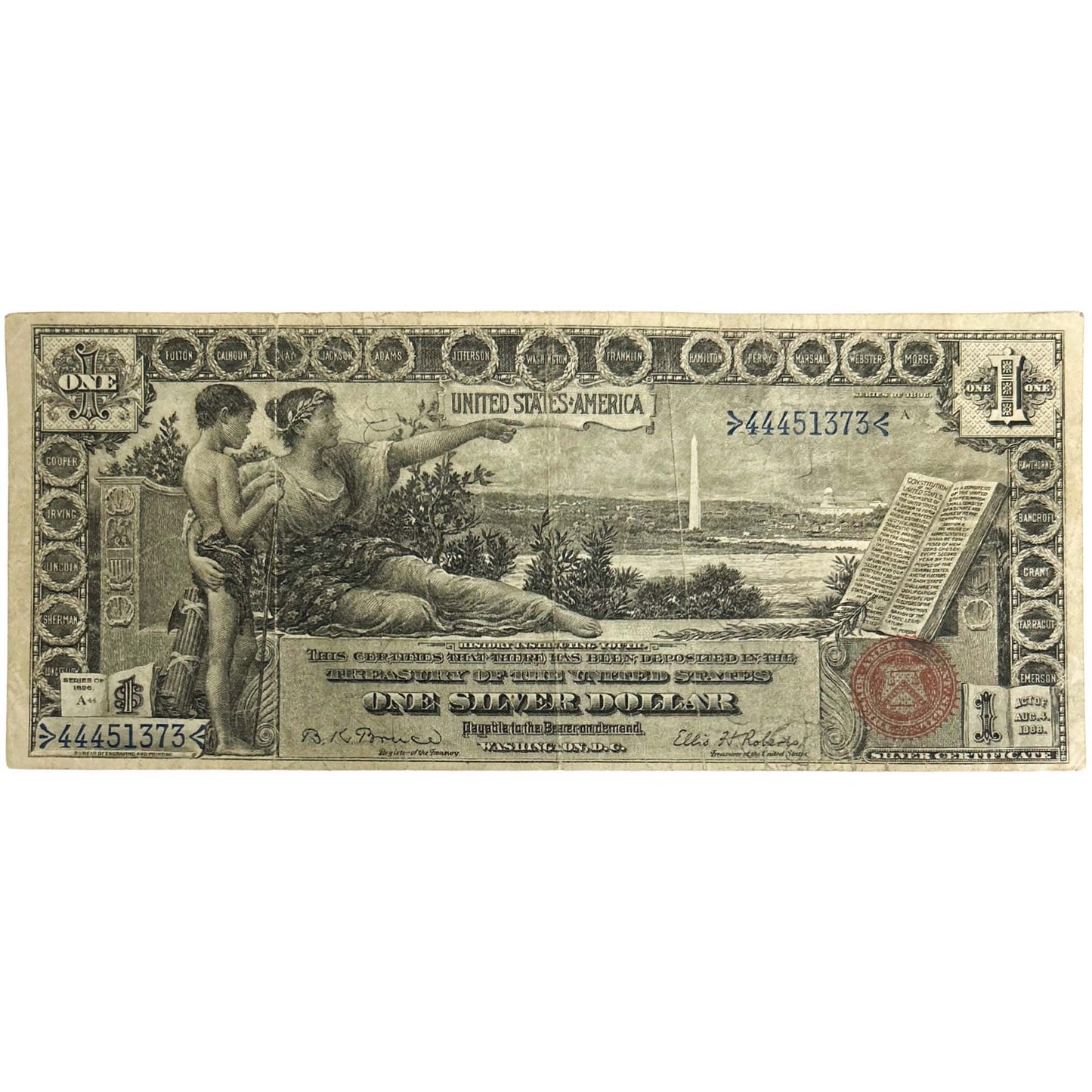 1896 $1 Educational Series Note Gold & Silver Pawn Shop