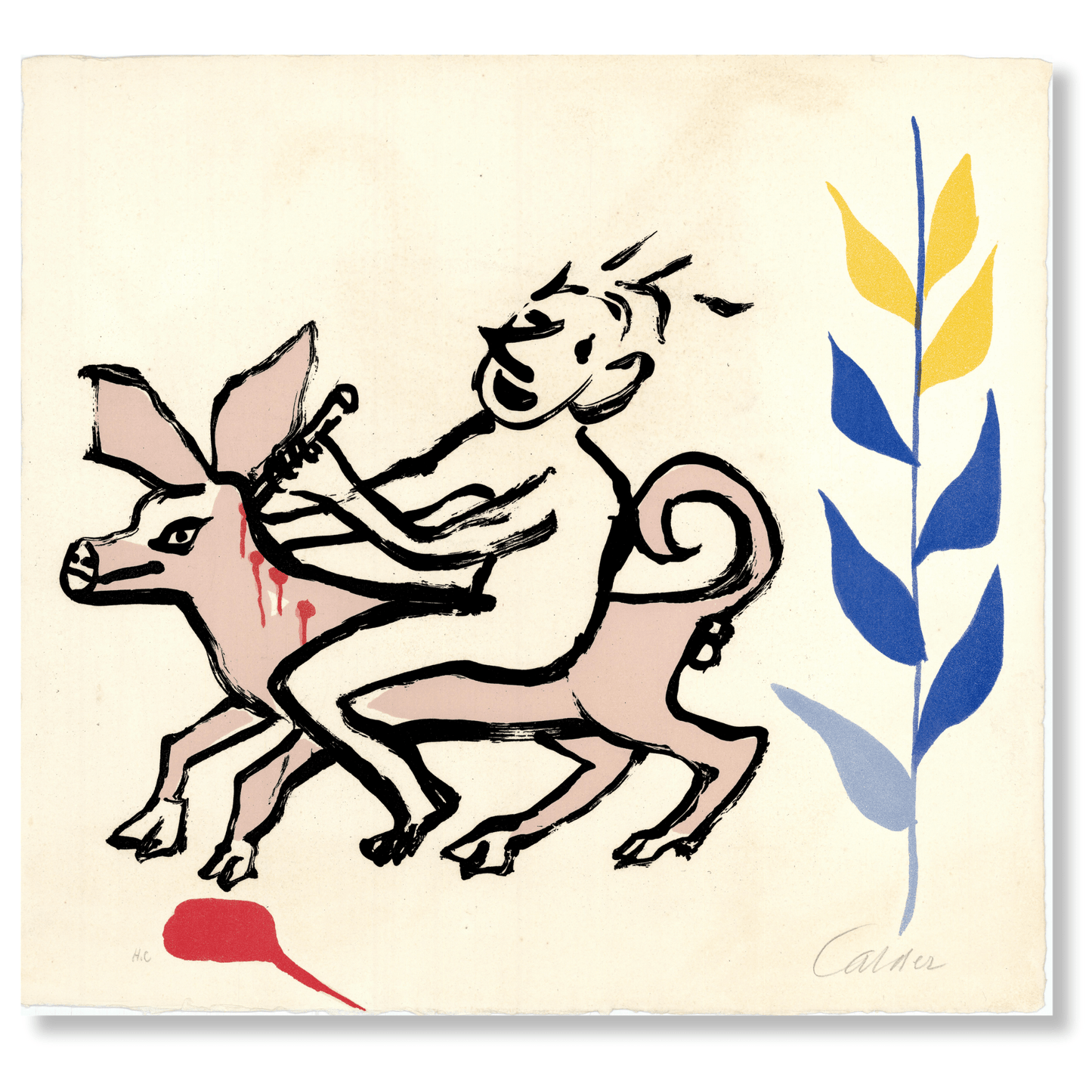 Alexander Calder Artwork; The Sacrilege of Alan Kent Handsigned Art Gold & Silver Pawn Shop