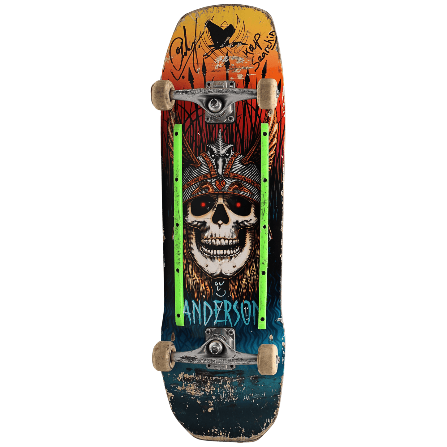 Andy Anderson Signed Powell-Peralta Flight Crane Skull Deck Gold & Silver Pawn Shop