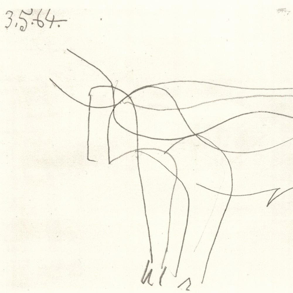 Picasso: Minimalist Bull 3.5.64 Art G S Pawn