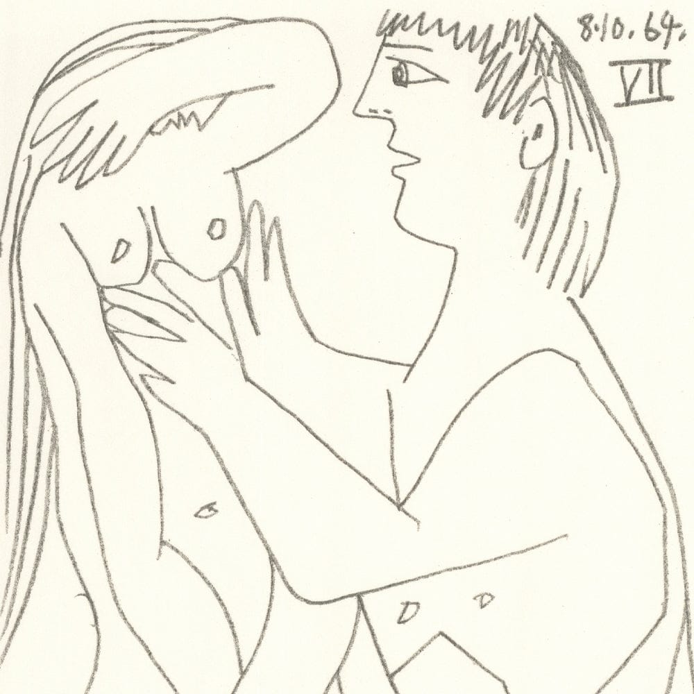 Picasso: Cubist Couple Embracing VII 8.10.64 Art G S Pawn