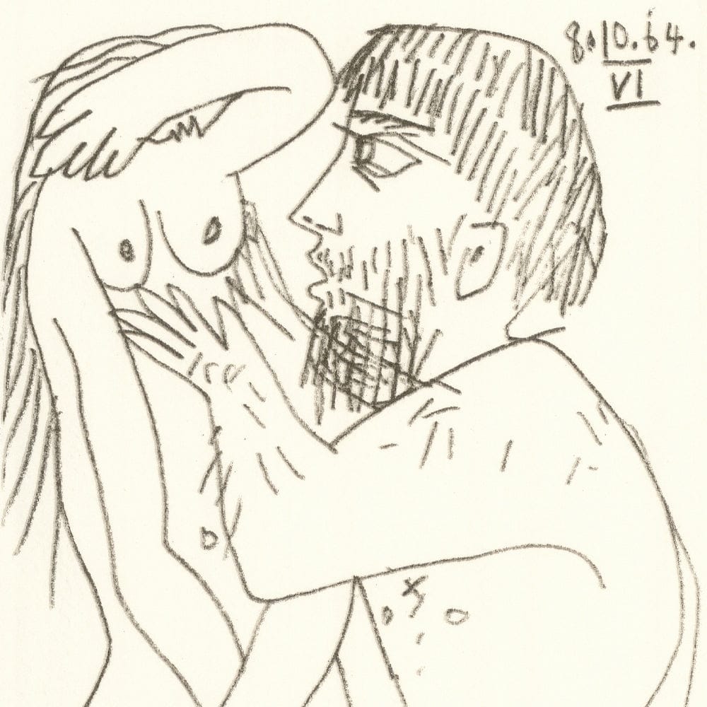 Picasso: Expressionist Couple Embracing VI 8.10.64 Art G S Pawn