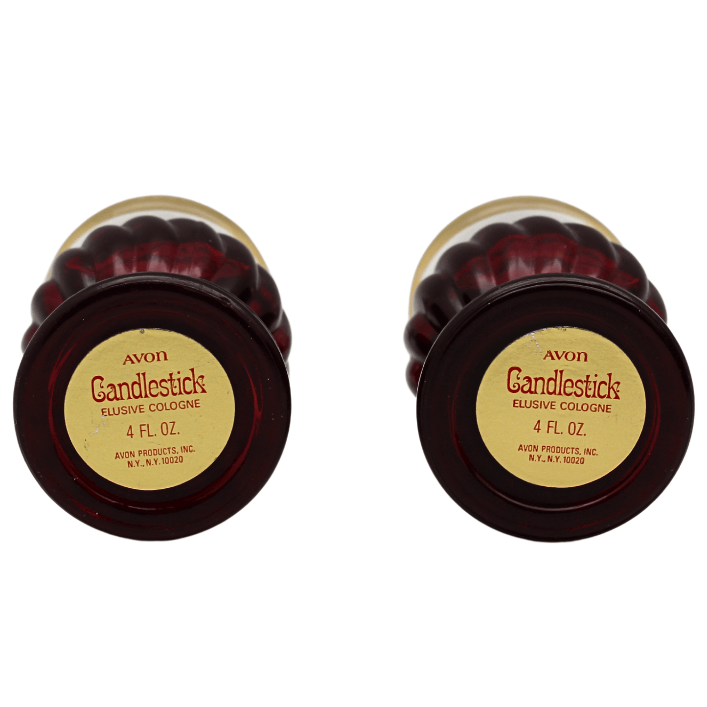 Avon Candle Stick Elusive Cologne 4FL Oz Set of 2 Gold & Silver Pawn Shop