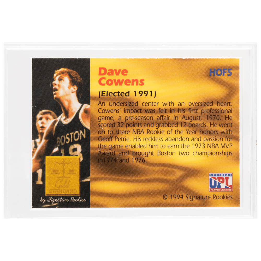 1994 Autographed Dave Cowens Gold Standard Card Gold & Silver Pawn Shop
