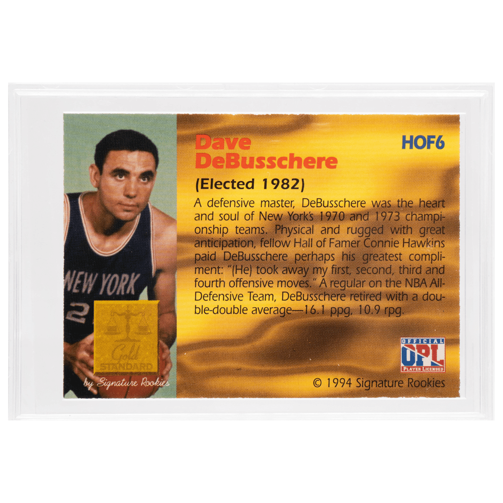 1994 Autographed Dave Debusschere Card Gold & Silver Pawn Shop
