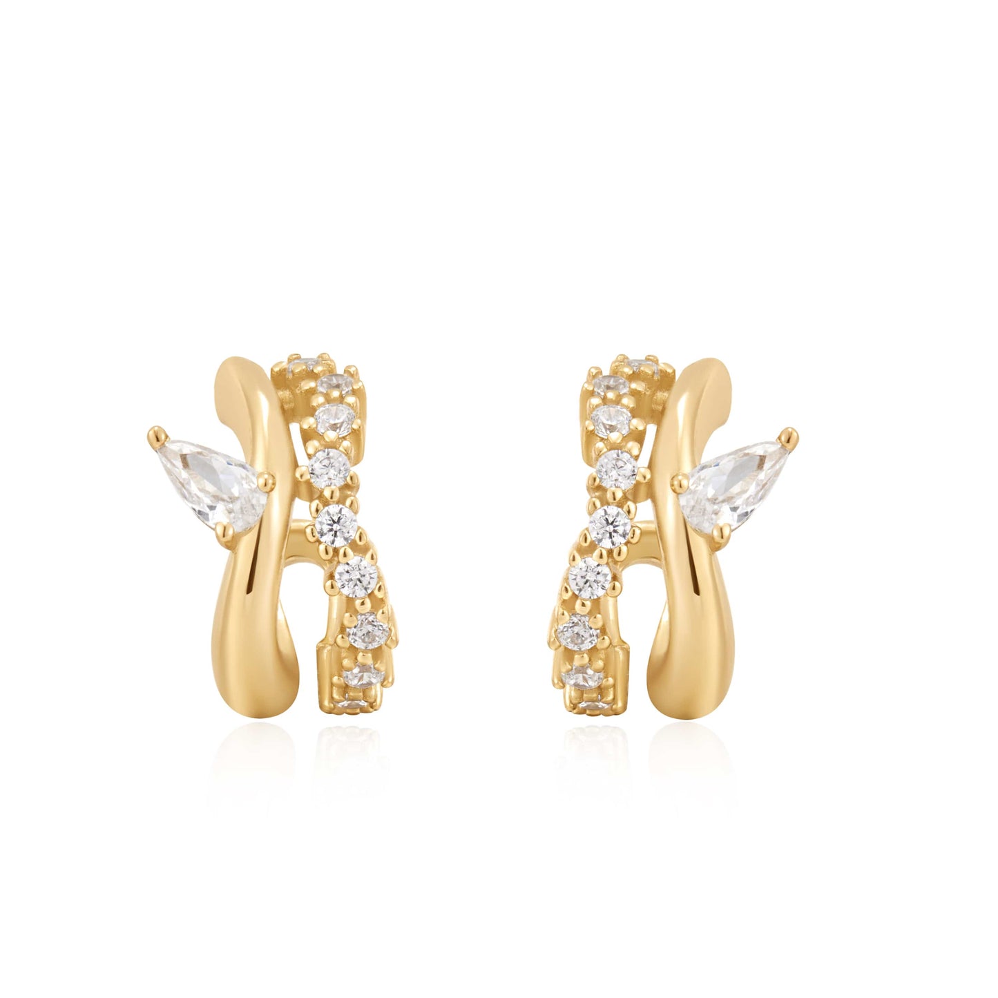 Ania Haie Sparkle Double Hoop Studs Gold & Silver Pawn Shop