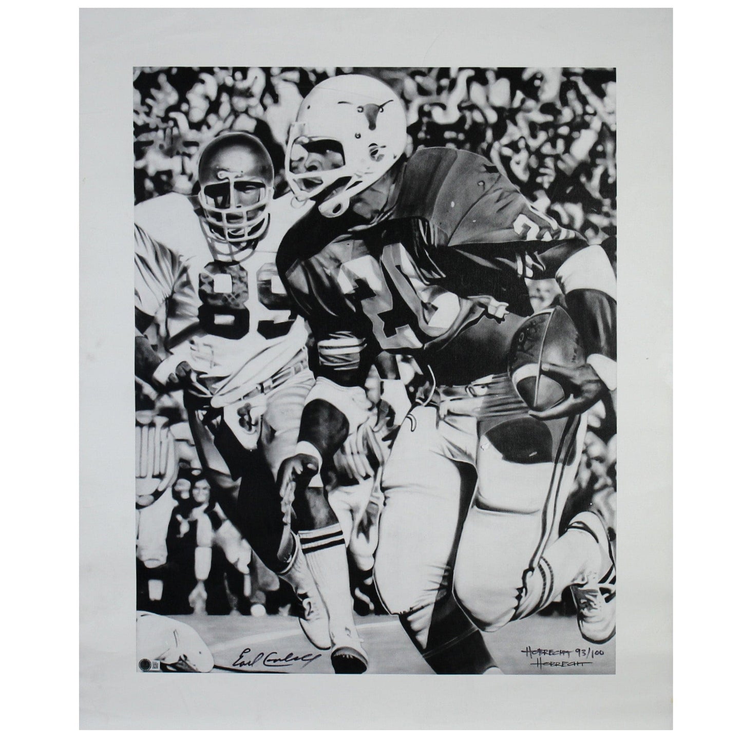 Earl Campbell- University of Texas Autographed Artwork by Dave Hobrecht Art Gold & Silver Pawn Shop