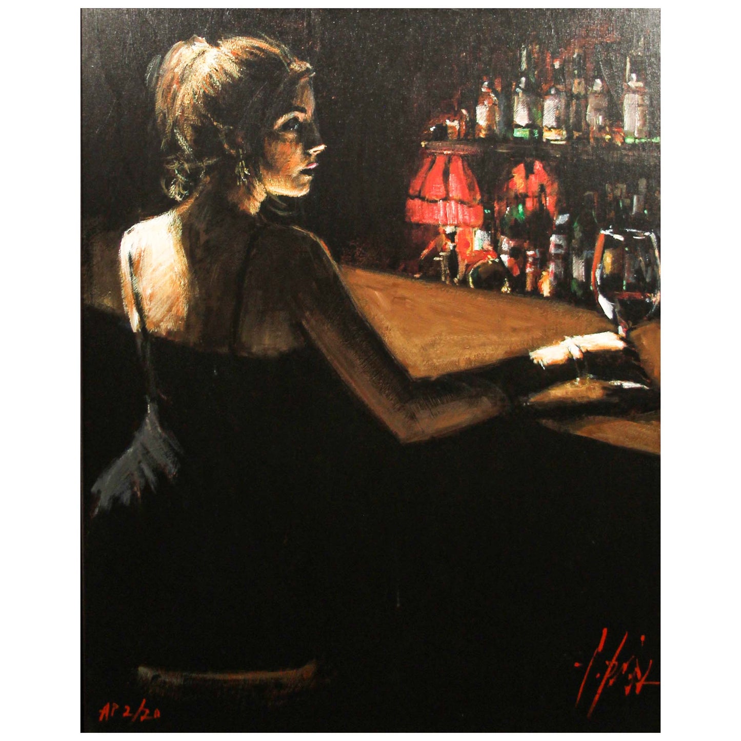Fabian Perez; "Luciana at the Bar" Art G S Pawn