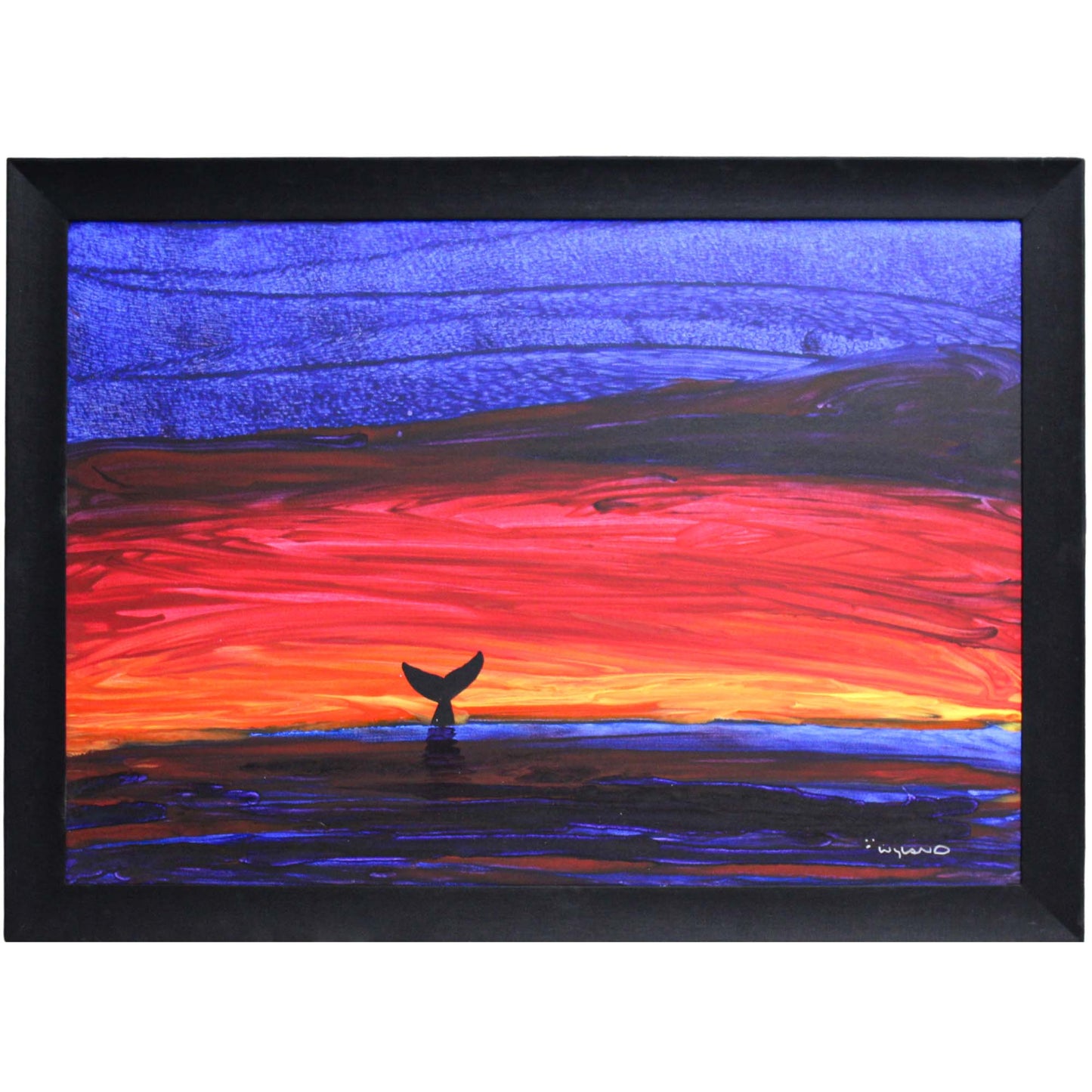 Robert Wyland; Abstract Humpback Whale Diving Art Gold & Silver Pawn Shop