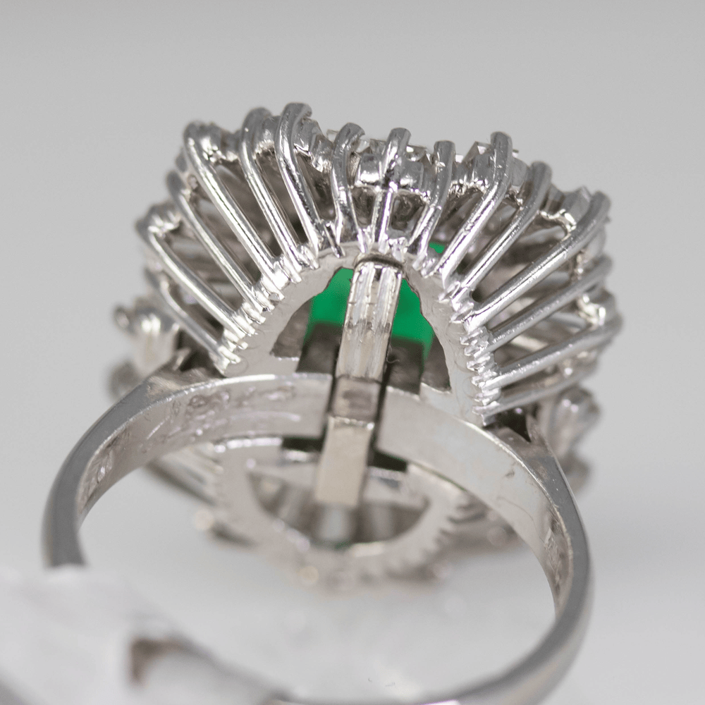 Emerald Ring with Diamond Halo Gold & Silver Pawn Shop