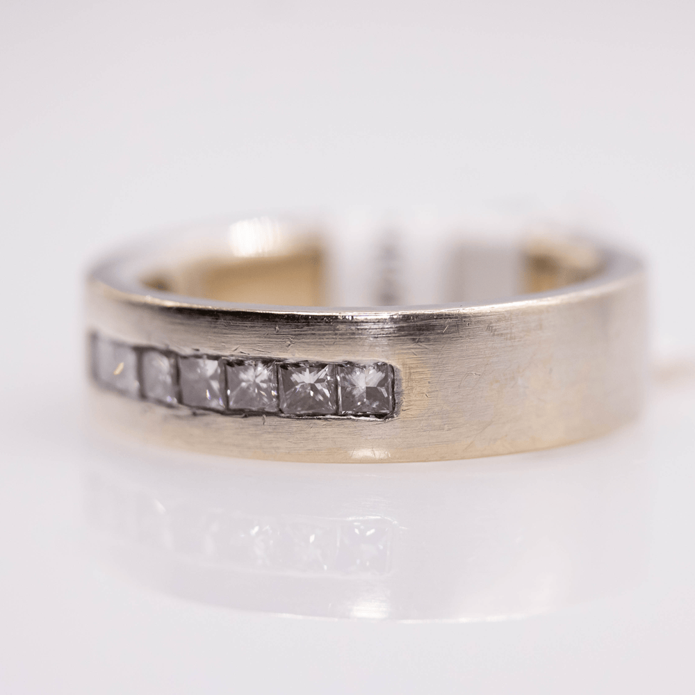 14k White Gold Princess cut Diamond Band Gold & Silver Pawn Shop