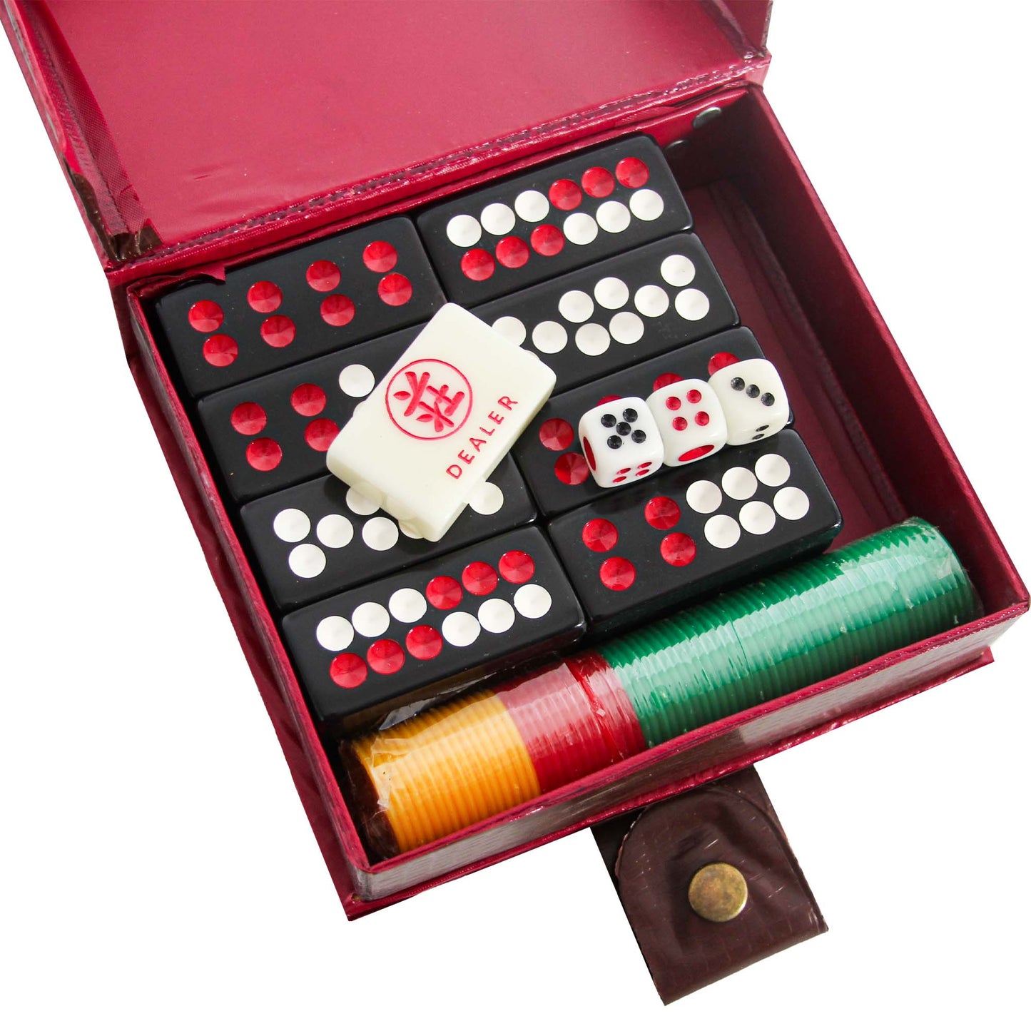 Vintage Domino Set With Dice & Chip Interior