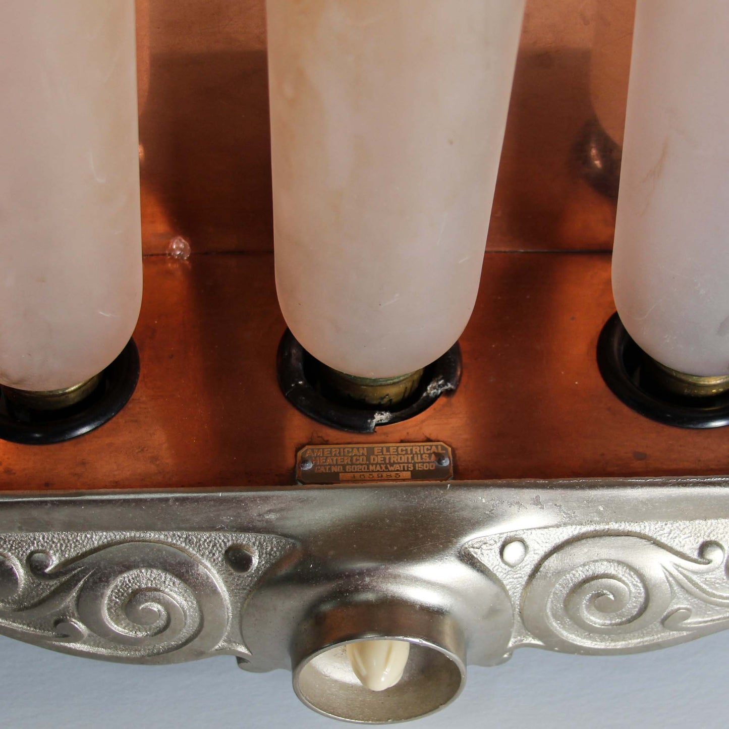 Antique Detroit Cast Iron Electric Space Heater Details