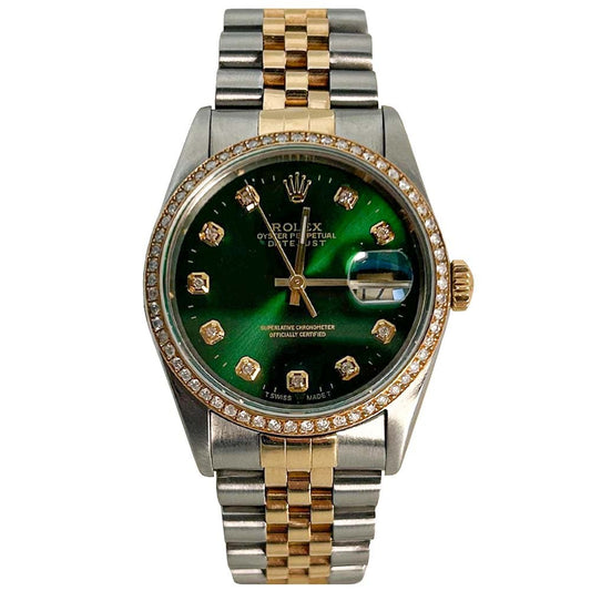 Rolex Datejust Diamond Dial 2-Tone Wristwatch