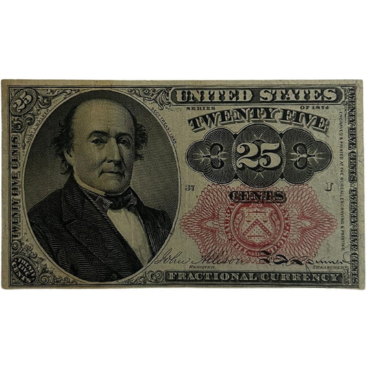 1874 25 Cent US Fractional Currency Bank Note Thumbnail