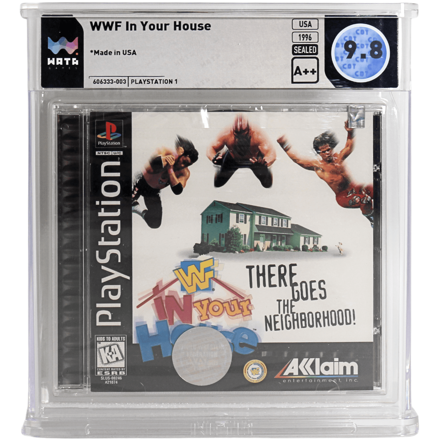 1996 WWF In Your House PlayStation WATA Game 9.8 Gold & Silver Pawn Shop