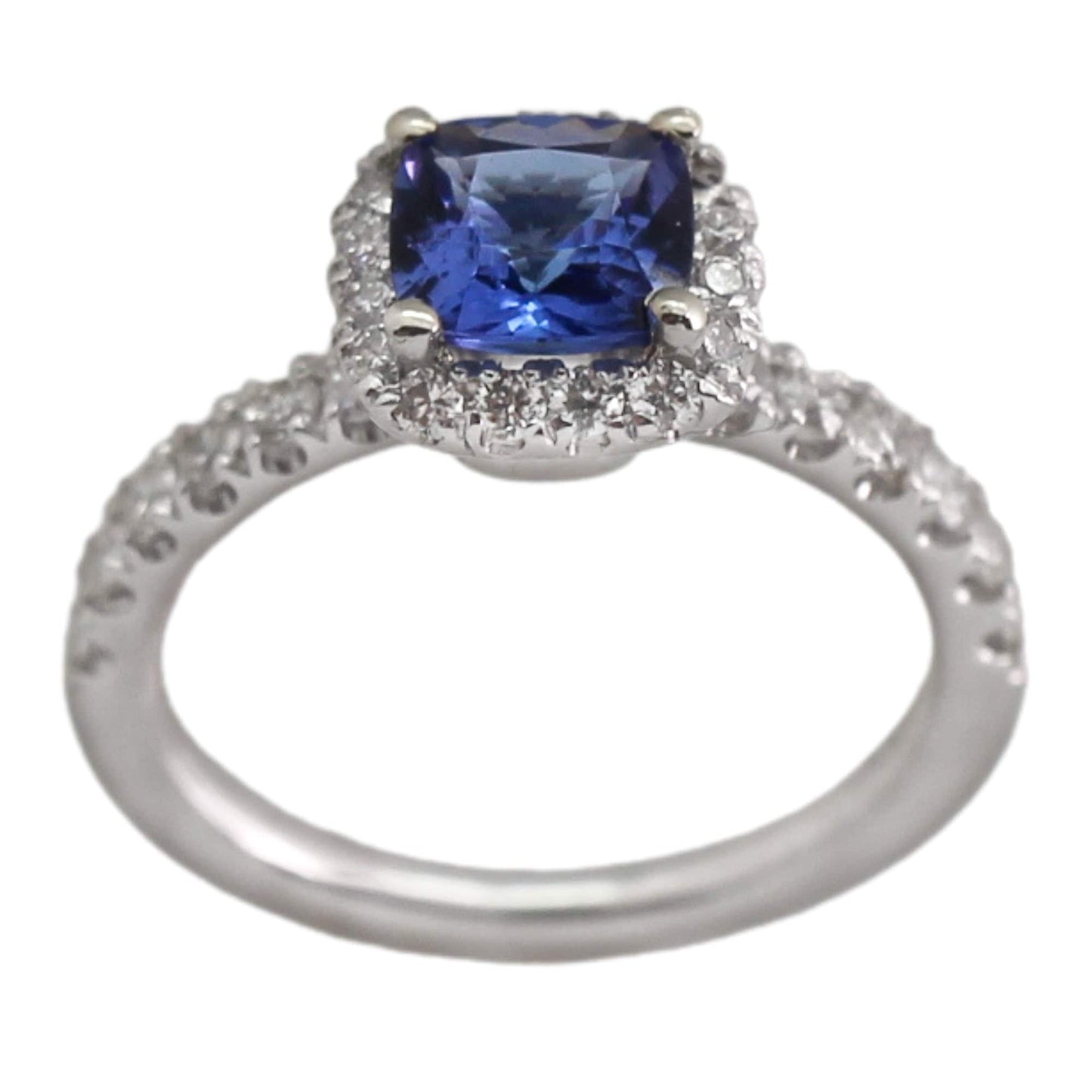 14K Tanzanite Cushion Cut Diamond Ring Gold & Silver Pawn Shop