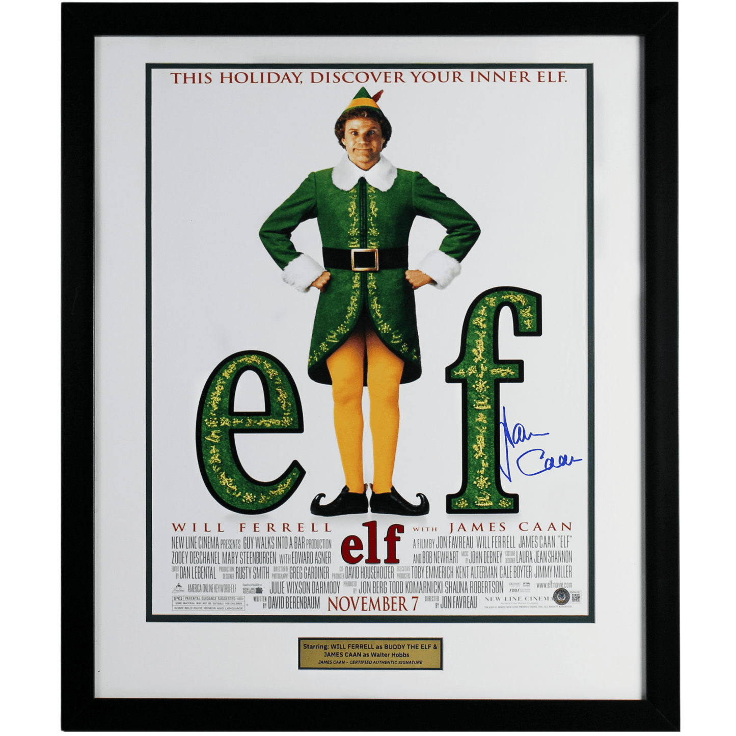 James Caan Signed Elf Poster Memorabilia Gold & Silver Pawn Shop