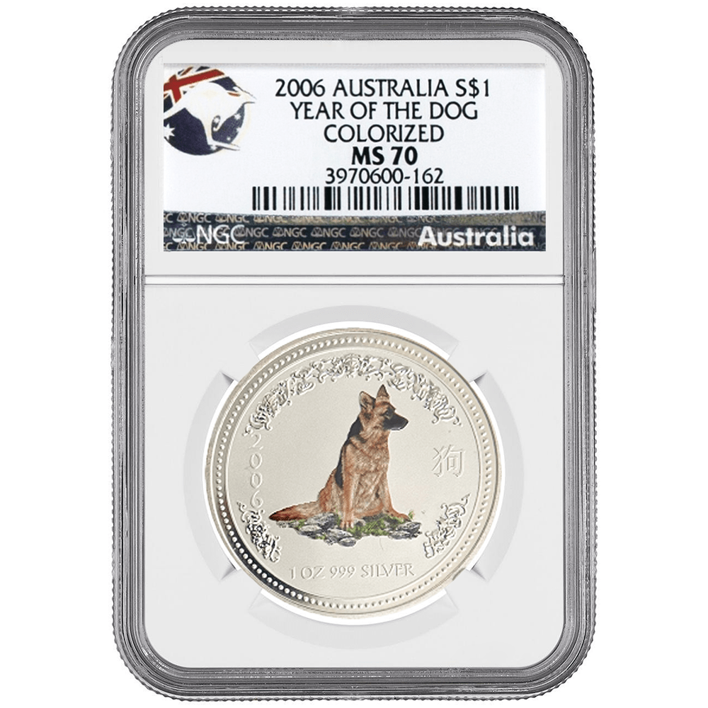2006 Australia Year of The Dog Colorized MS 70 Gold & Silver Pawn Shop