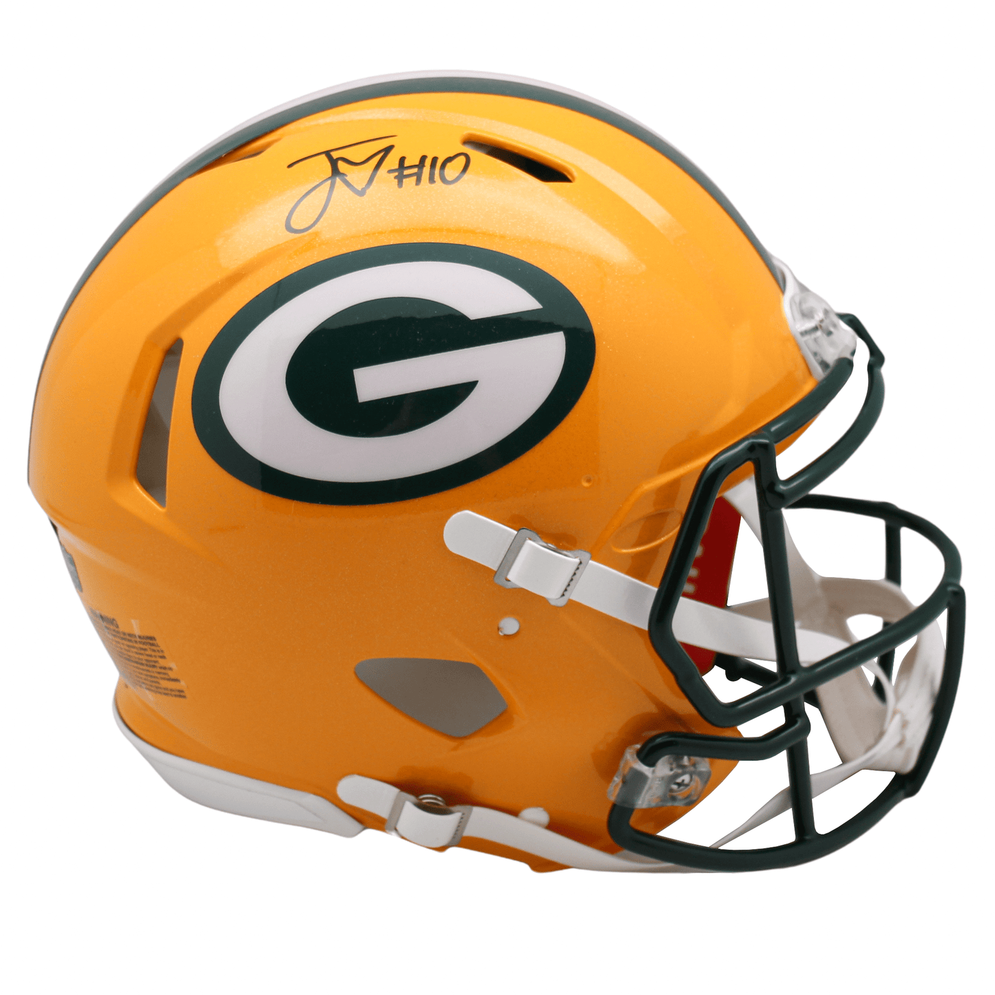 Jordan Love Signed Helmet Gold & Silver Pawn Shop