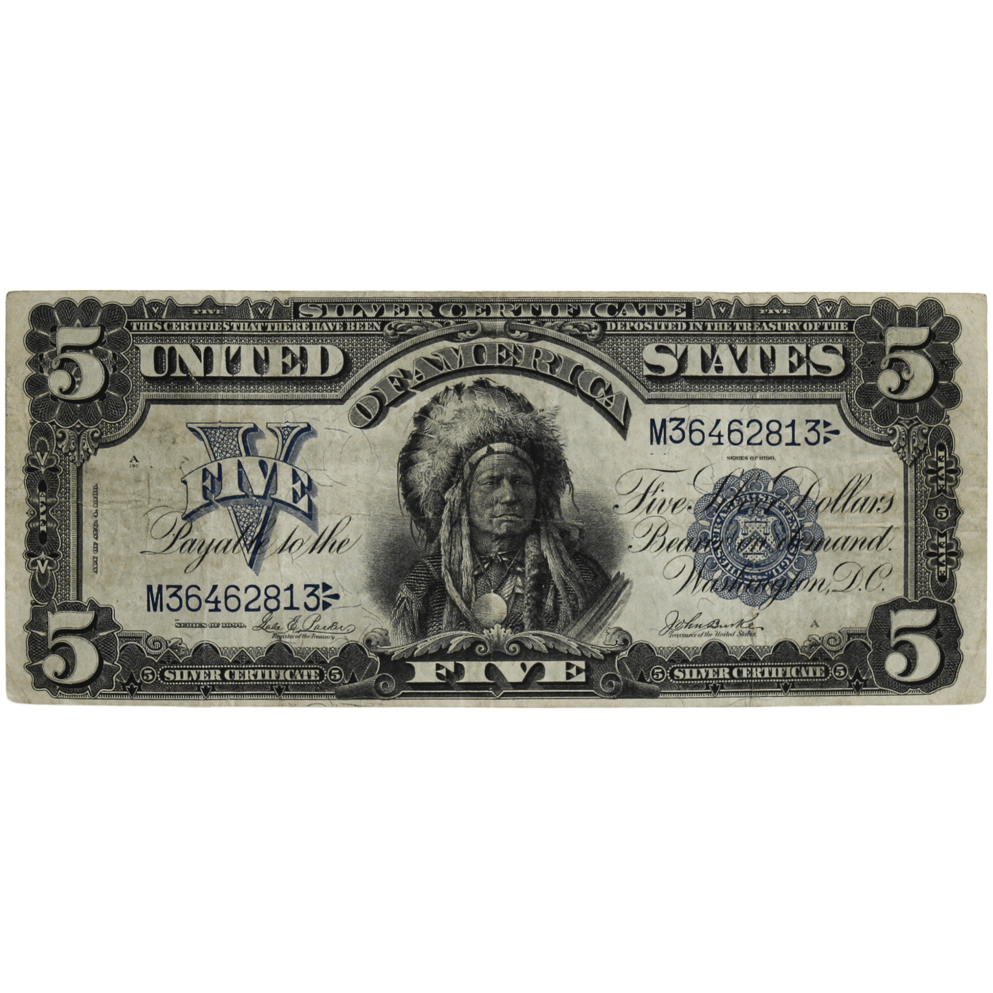 1899 $5 Silver Certificate Indian Bill Note Gold & Silver Pawn Shop