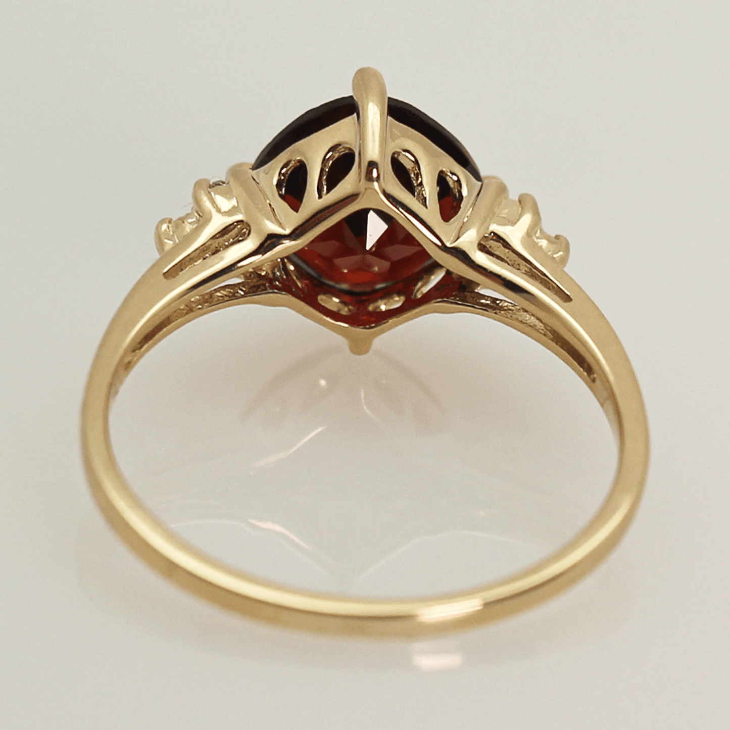 14K Cushion Cut Garnet Ring Gold & Silver Pawn Shop