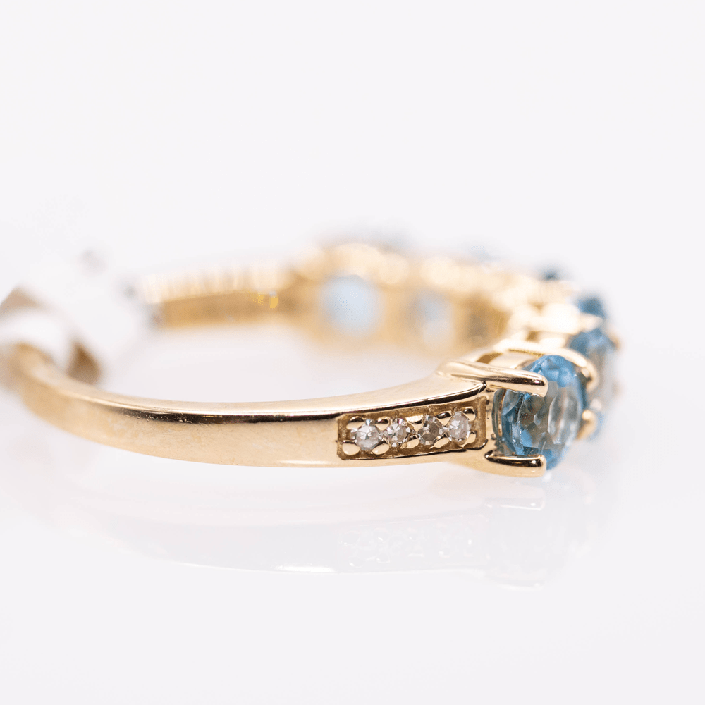 14K Blue Topaz Ring Gold & Silver Pawn Shop