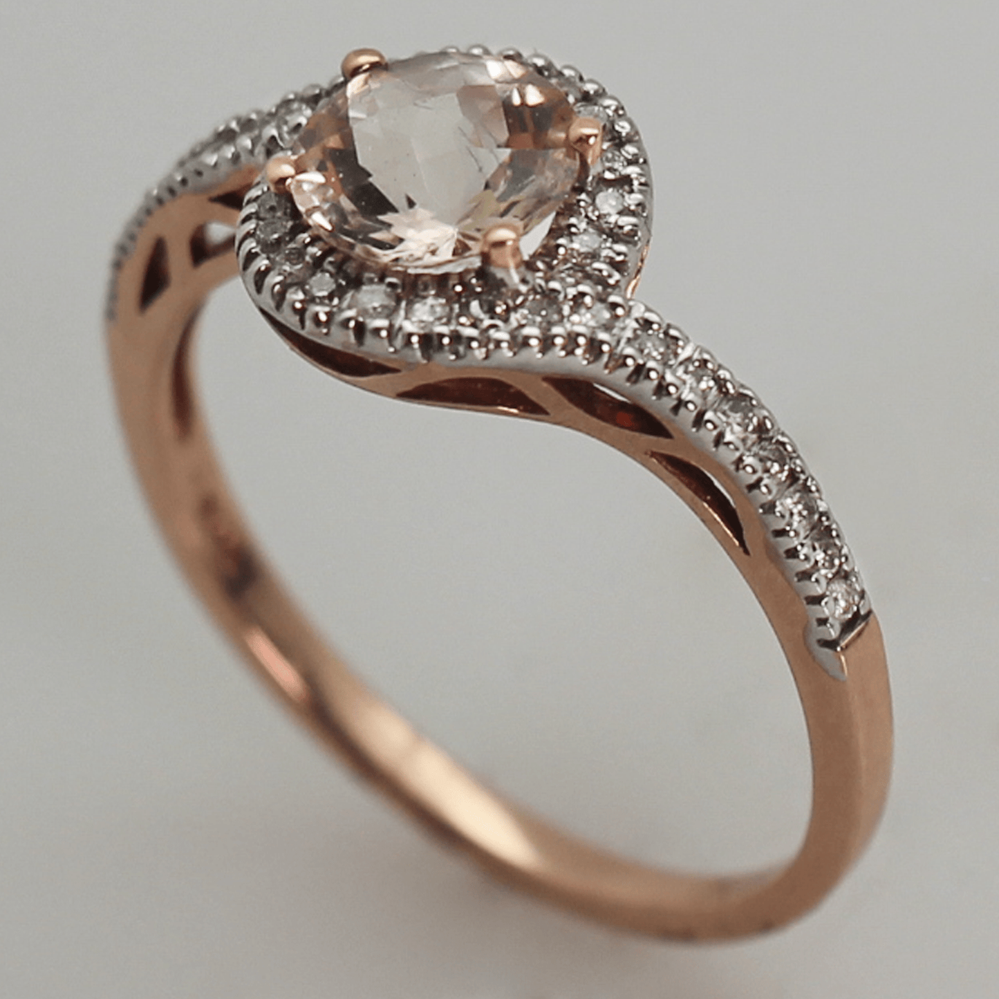 10KRG Round Morganite Ring Gold & Silver Pawn Shop