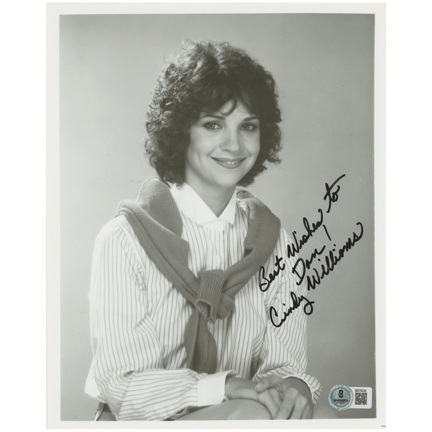 Cindy Williams Signed Black & White Photo Gold & Silver Pawn Shop