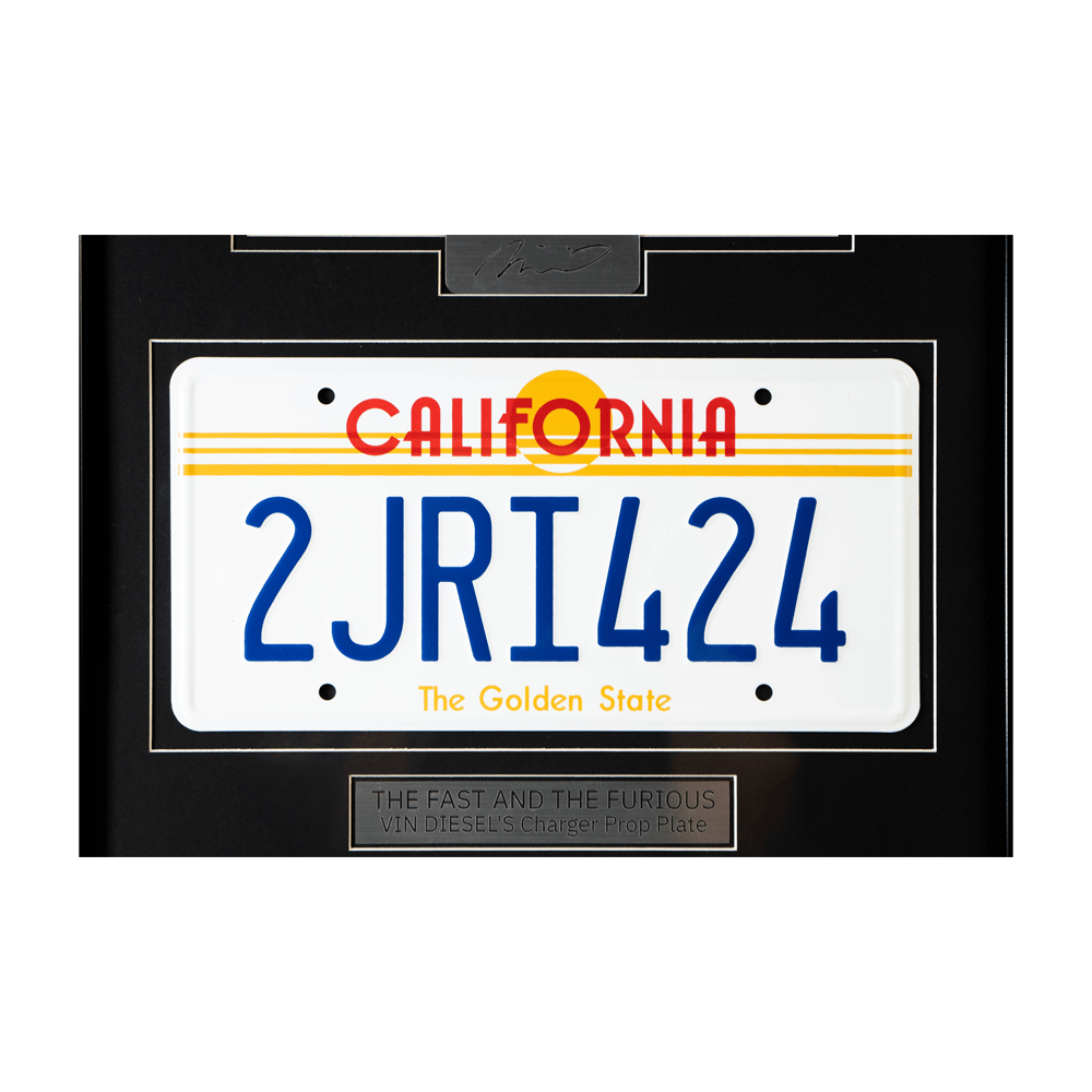 "The Fast and the Furious" Movie Memorabilia - Vin Diesel License Plate G S Pawn