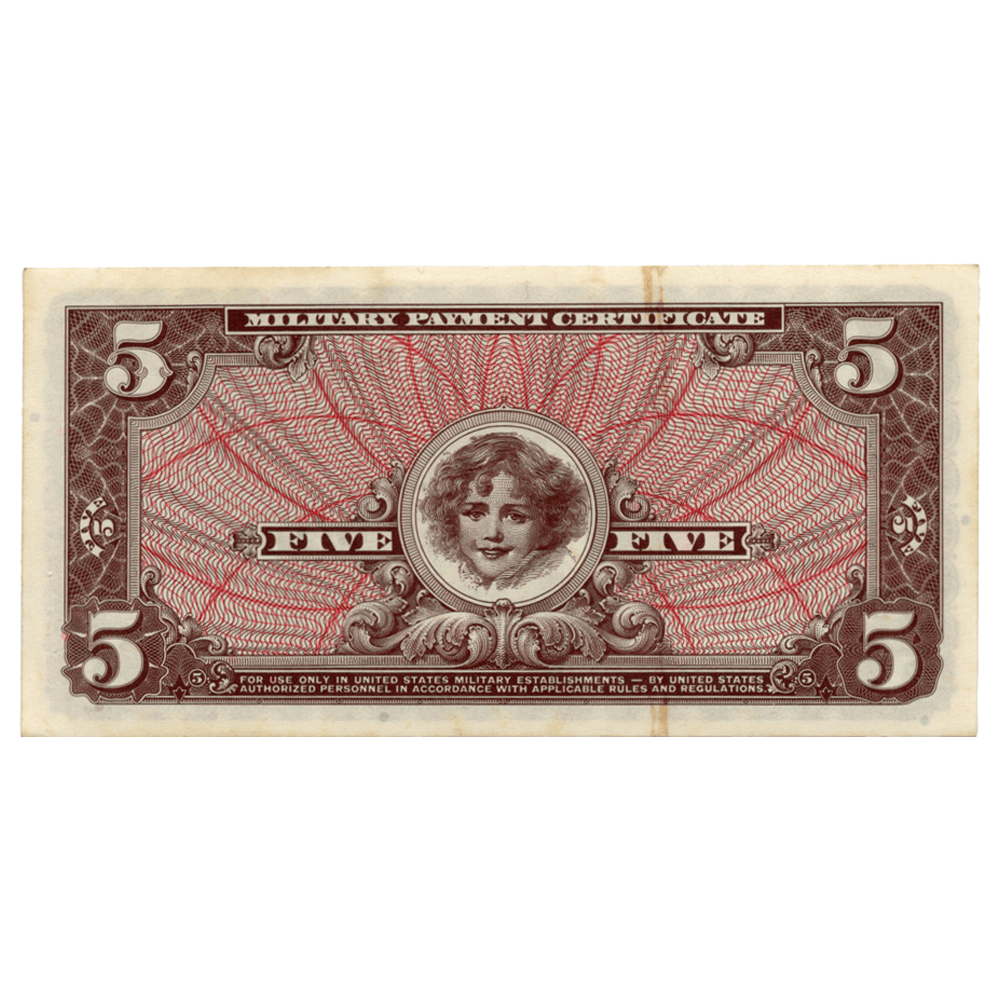 Military Payment Certificate $5 Series 661 Gold & Silver Pawn Shop