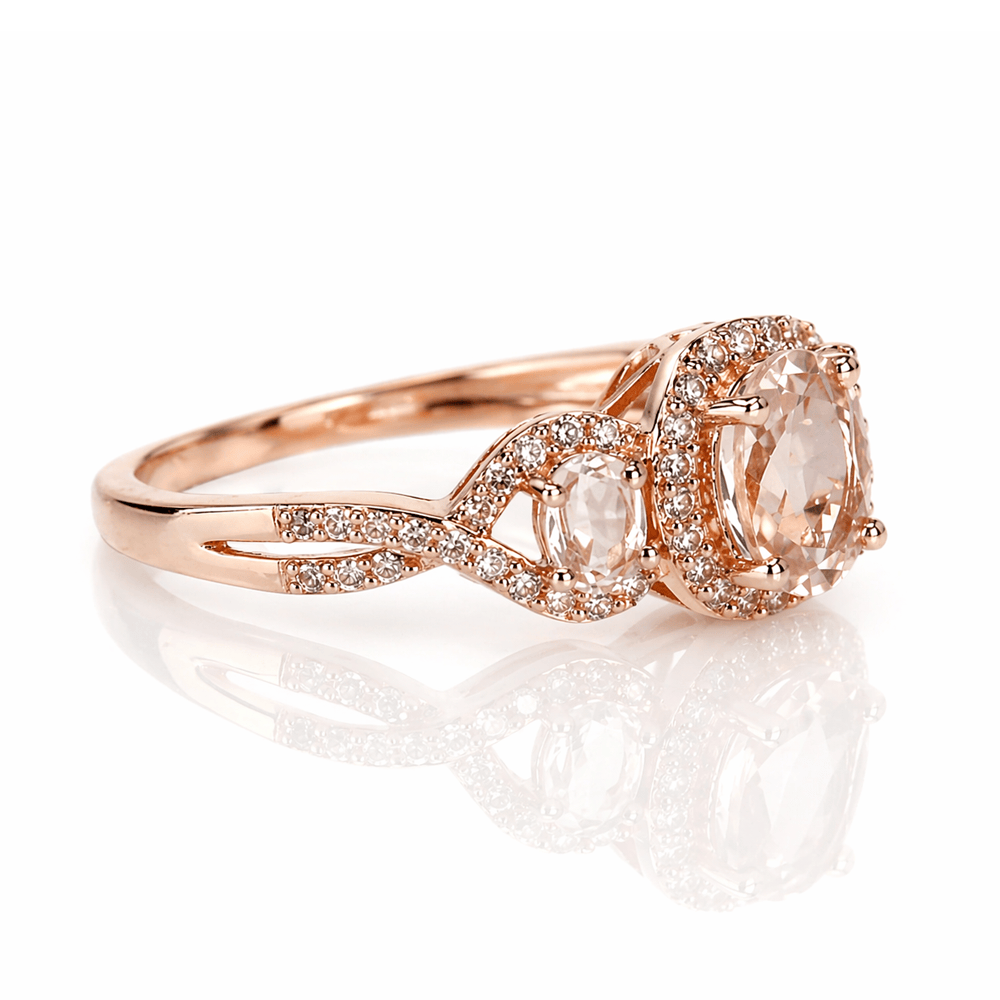 Morganite & Diamond Three-Stone Halo Ring
Gold & Silver Pawn Shop