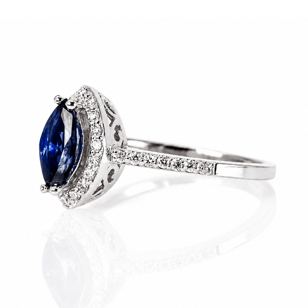 14K White Gold Marquise Sapphire Diamond Halo Ring
Gold & Silver Pawn Shop