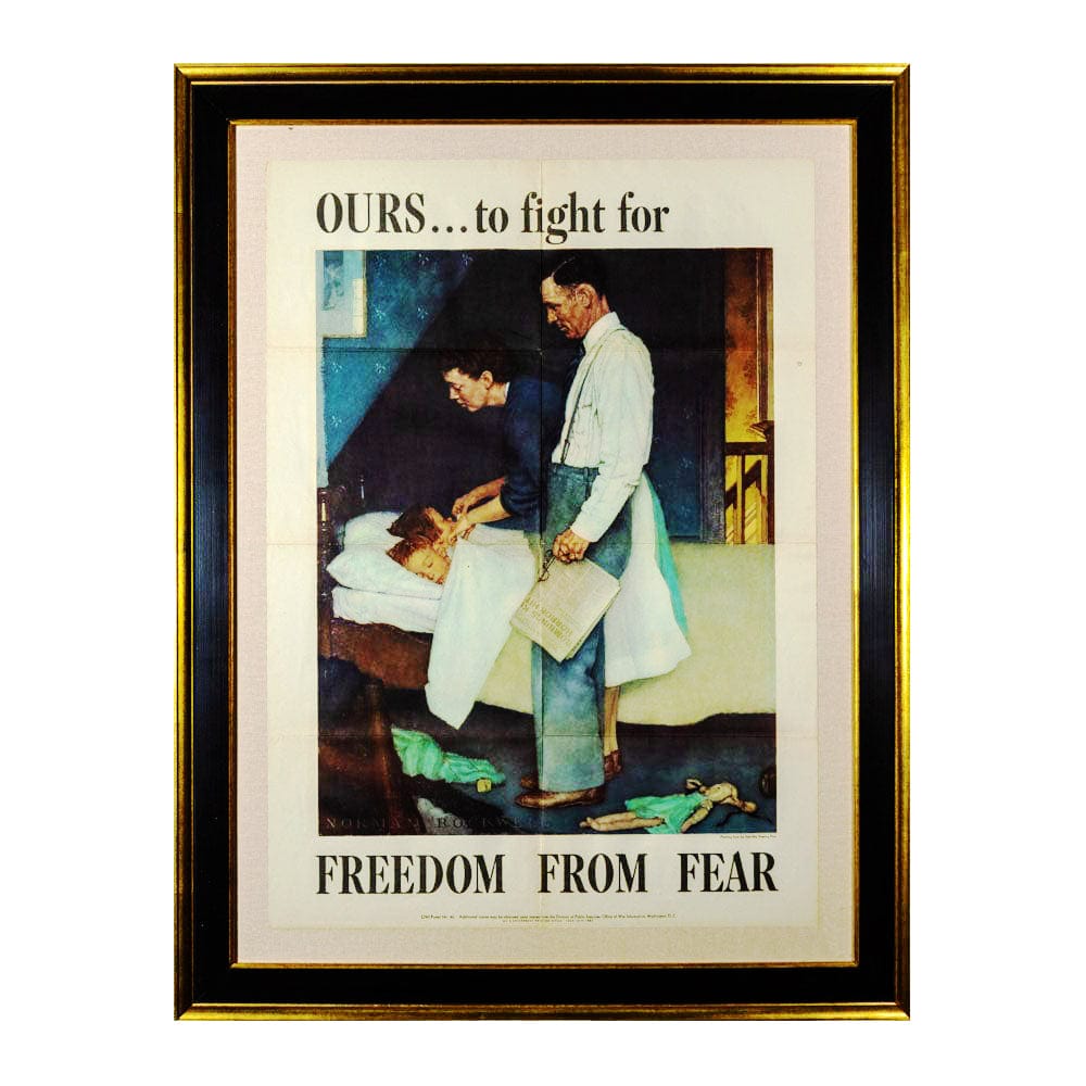 Norman Rockwell: Original "Freedom From Fear" 1943 OWI Poster No. 46 Art G S Pawn