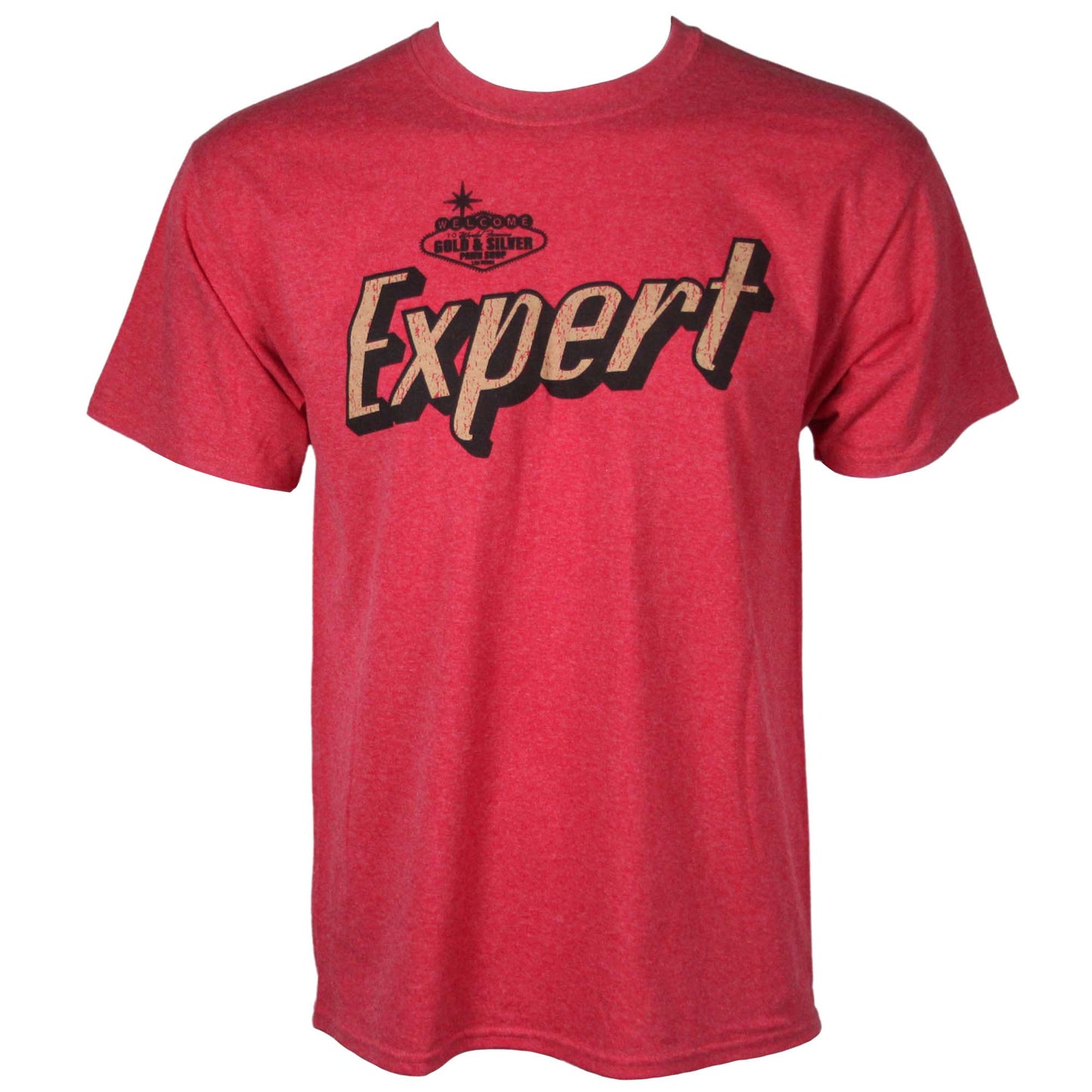 Gold & Silver Pawn Shop "Expert" Round Neck T-Shirt Red