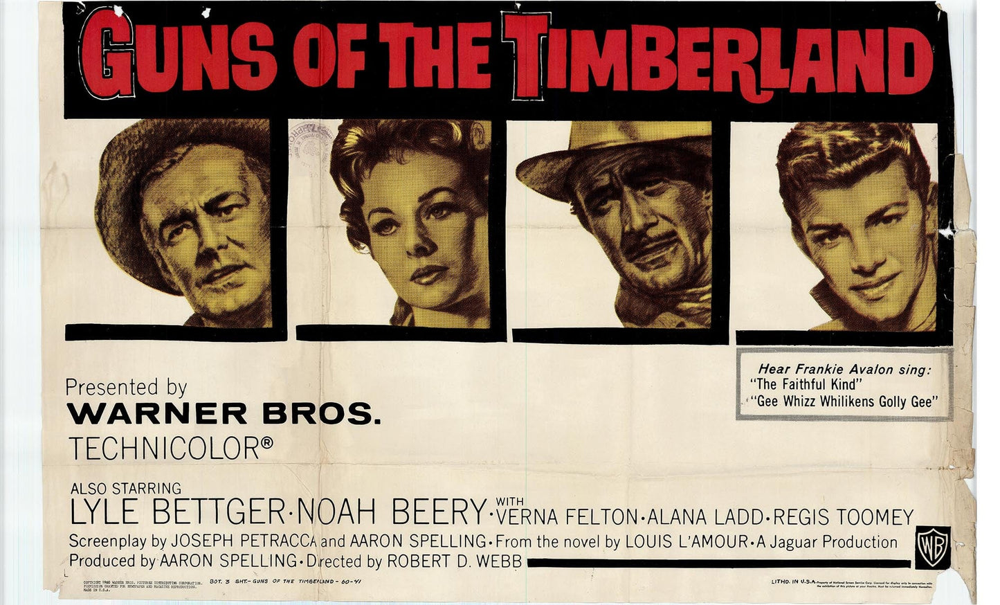 Guns of the Timberland: Original Three Sheet Movie Poster, 1960 Art G S Pawn