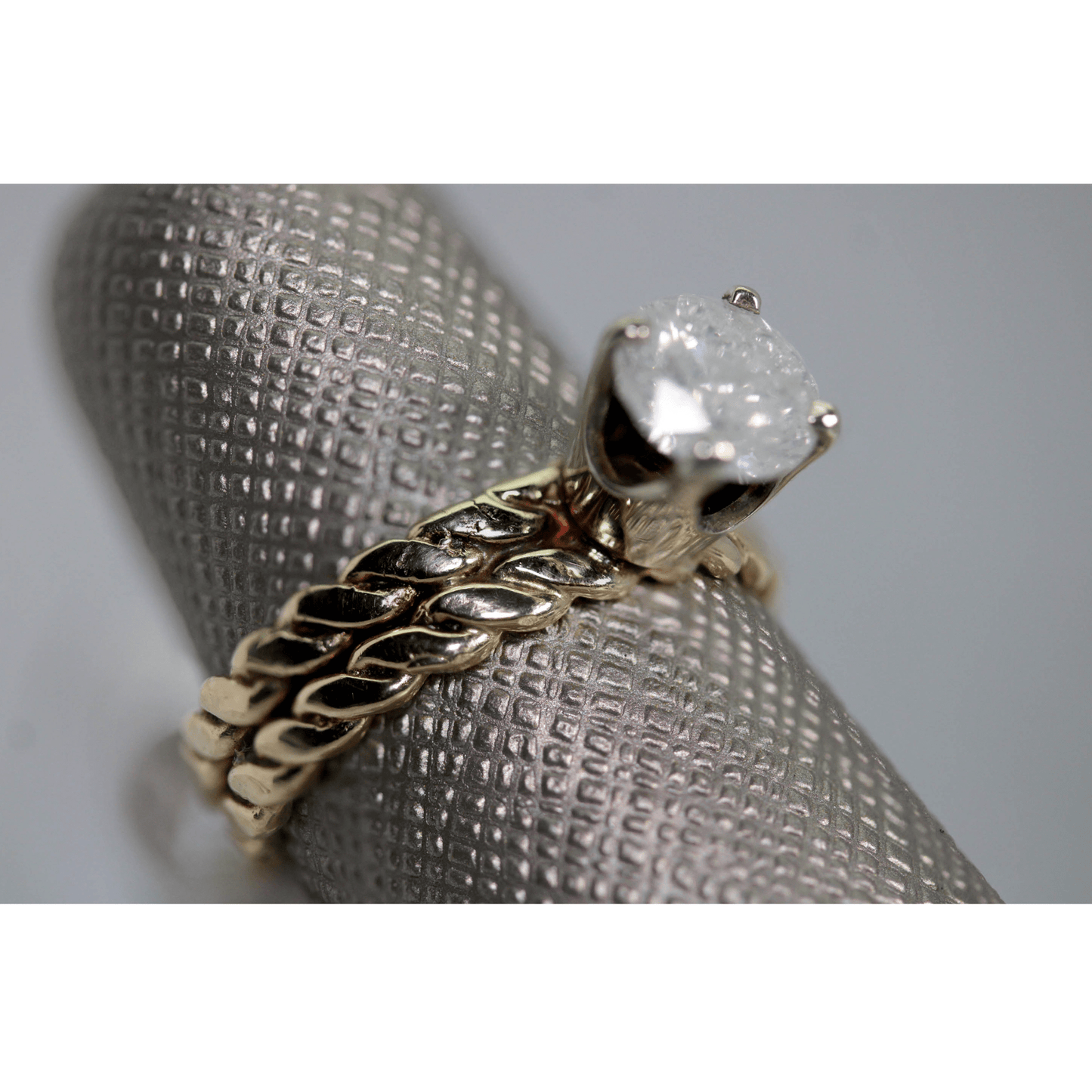 Diamond Ring with Braided 14k Band Gold & Silver Pawn Shop