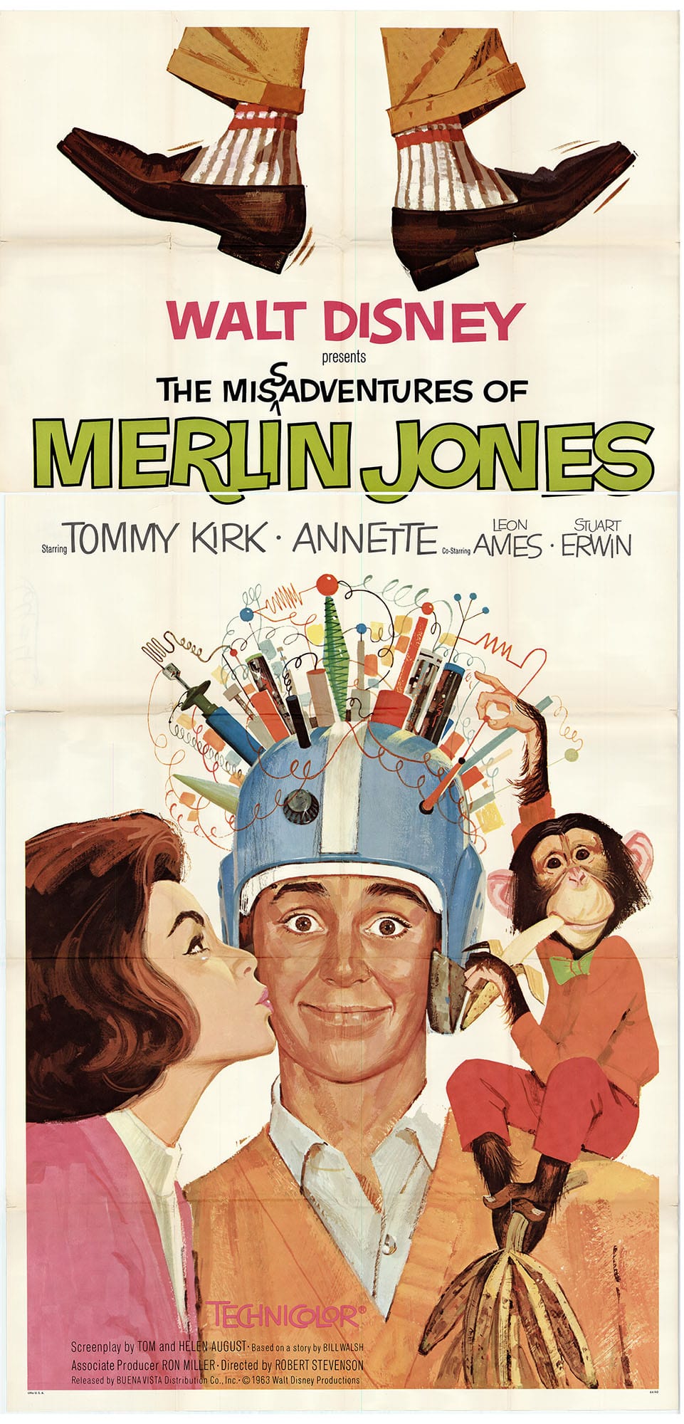 The Misadventures of Merlin Jones: Original One Sheet Movie Poster, 1964 Art G S Pawn