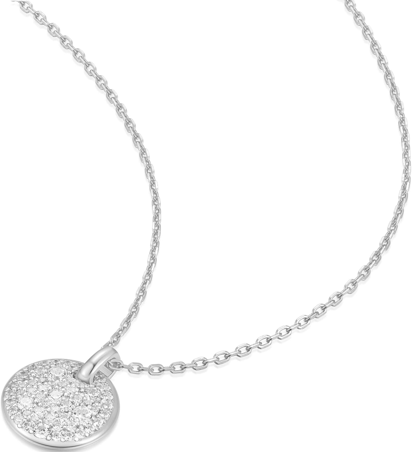 Large Pavé Disc Necklace Gold & Silver Pawn Shop