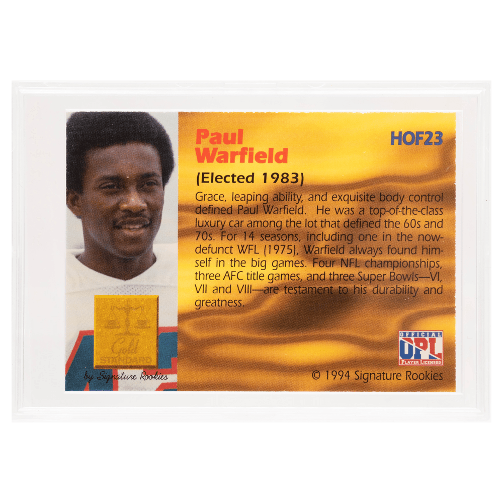 1994 Autographed Paul Warfield Gold Standard Card Gold & Silver Pawn Shop