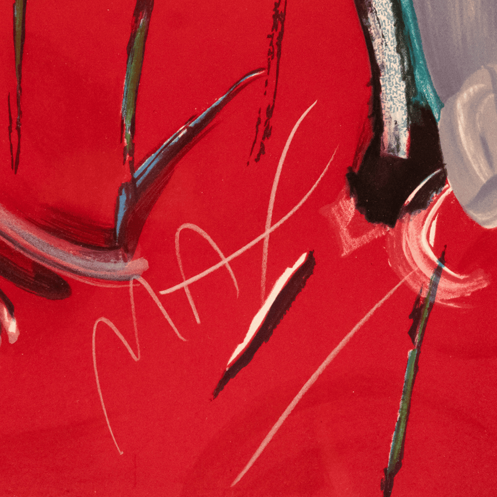 Peter Max: Crimson Lady, 1987 Art G S Pawn