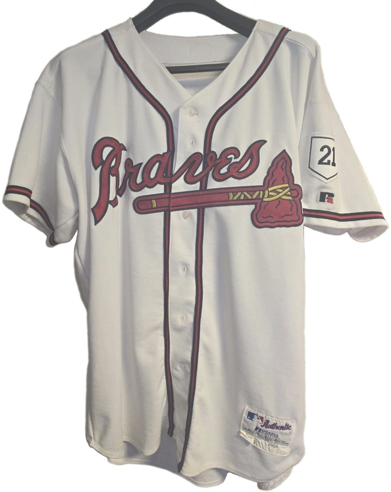 2004 Russ Ortiz Game Worn Atlanta Braves Jersey – Gold & Silver