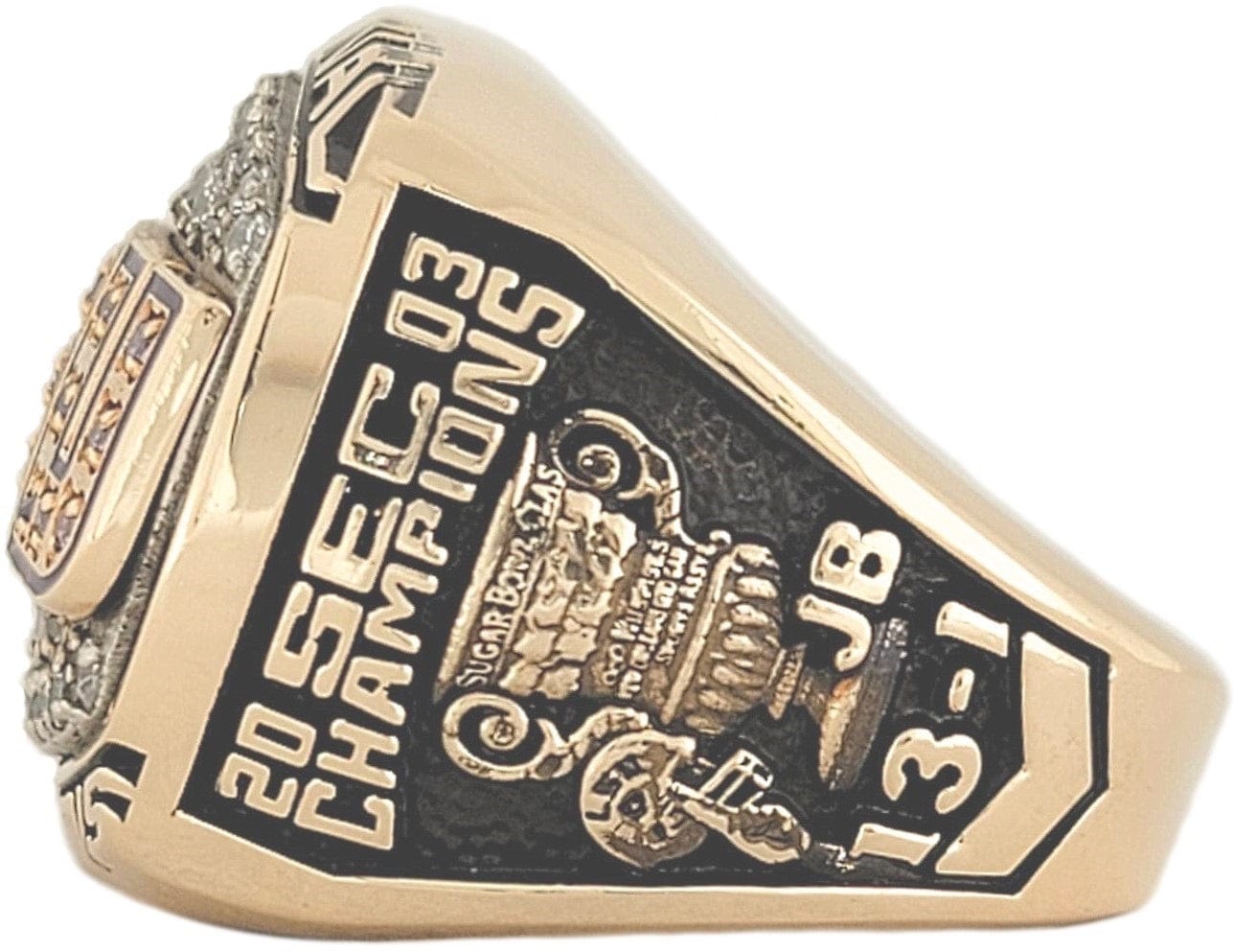 2003 LSU Tigers NCAA Football Championship Ring Gold & Silver Pawn Shop