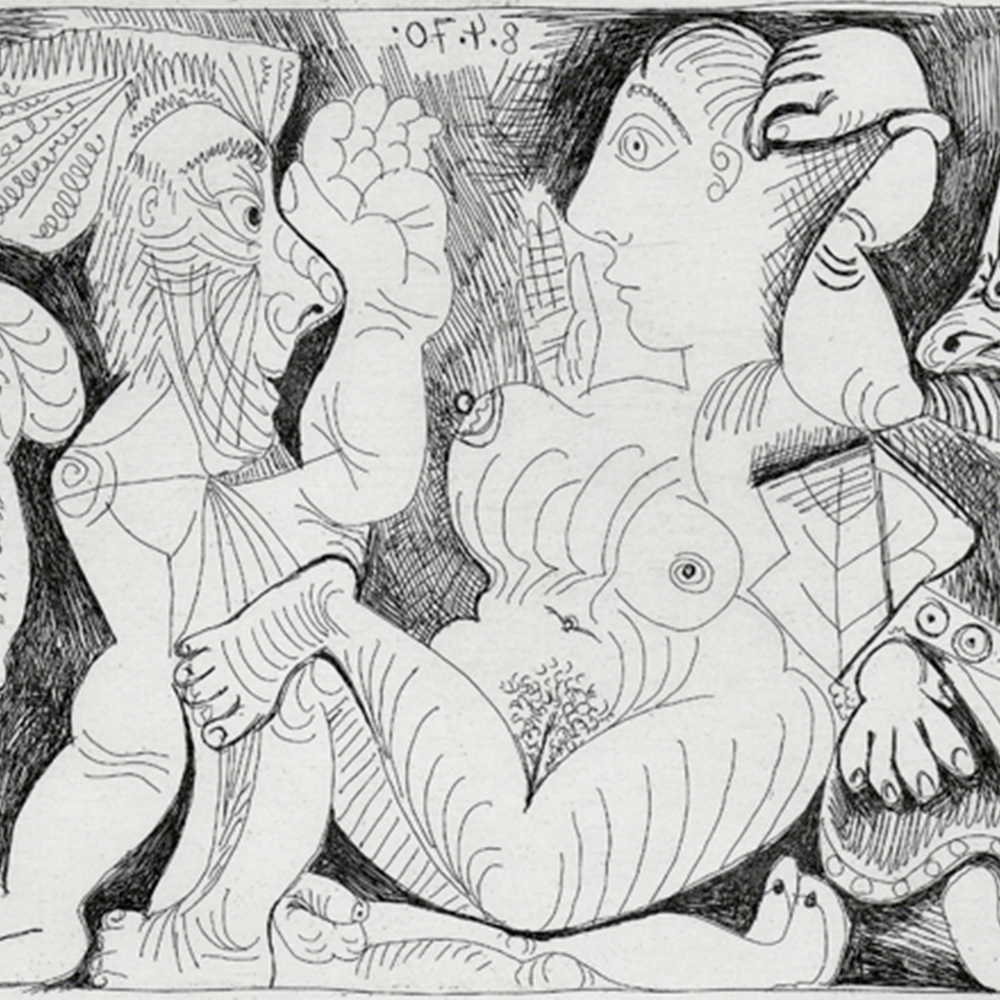 Pablo Picasso: Vieil Homme et Femme.., Plate No. 27, Series 156 Art Gold & Silver Pawn Shop